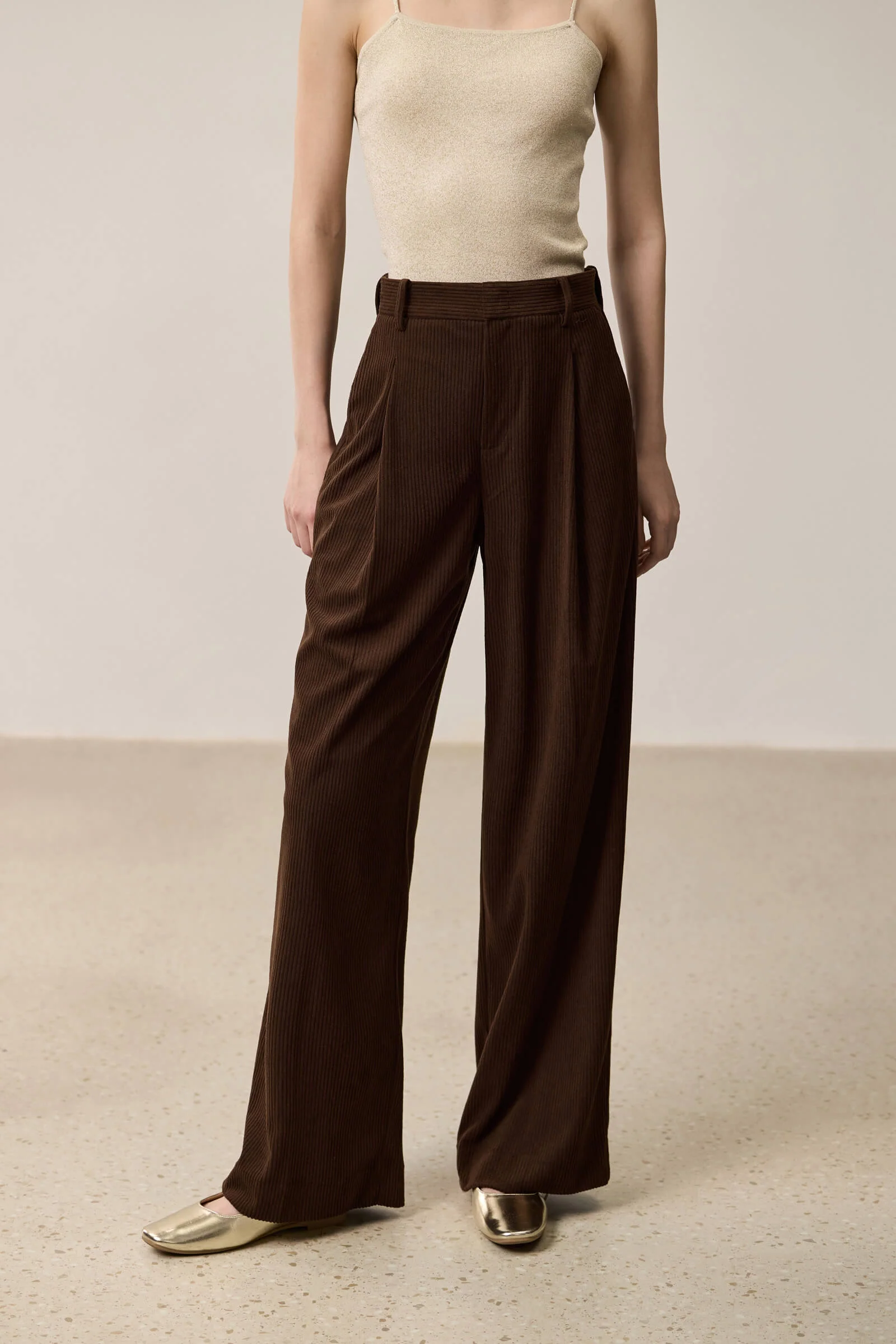 LILY Melange High-Waist Wide-Leg Pants - Image 5