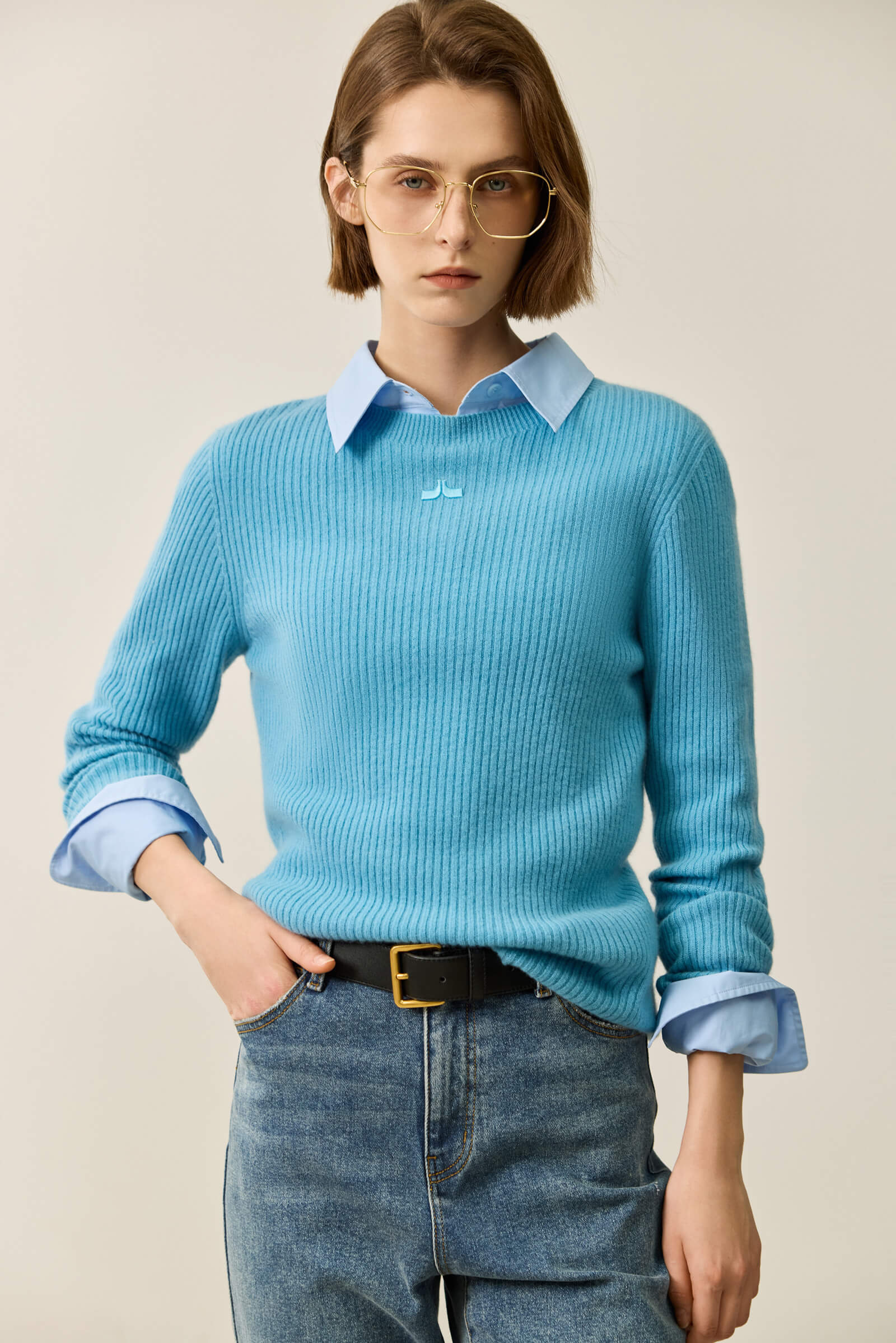 LILY Merino Lambswool Crewneck Versatile Sweater - Image 7