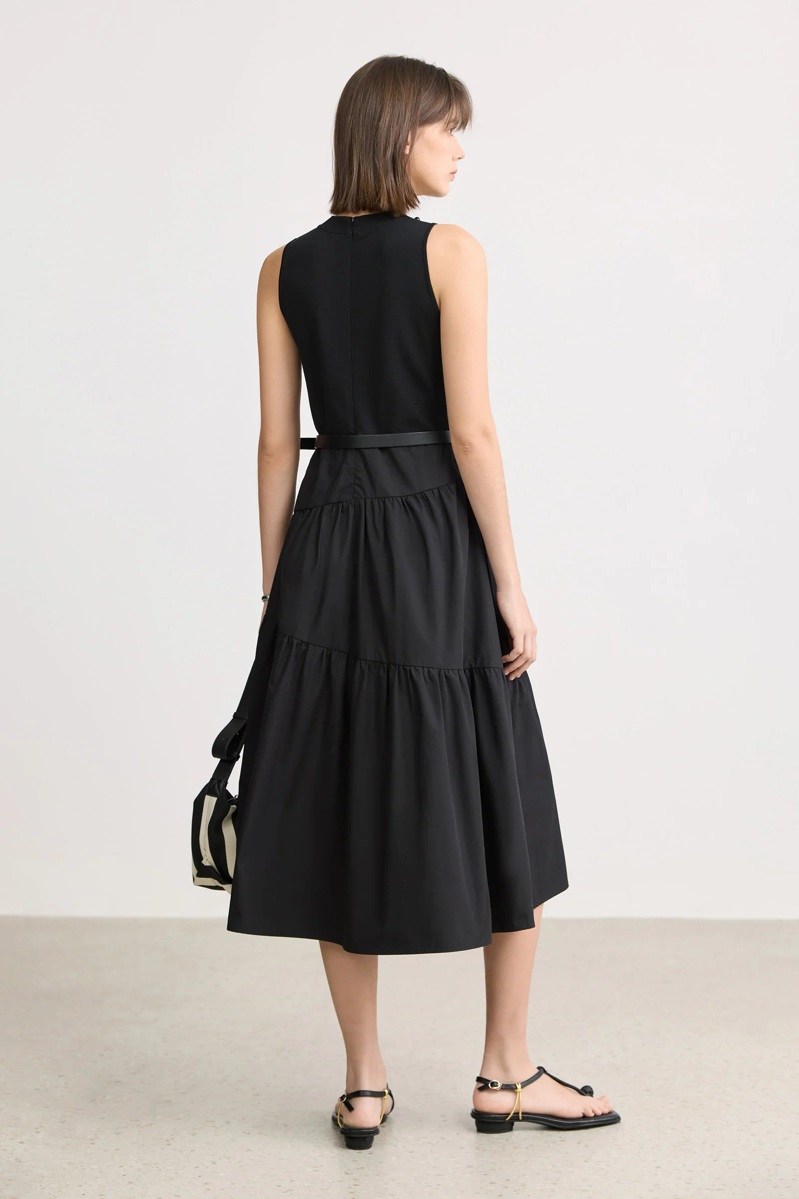 LILY Mixed Media Tiered Dress - Image 2