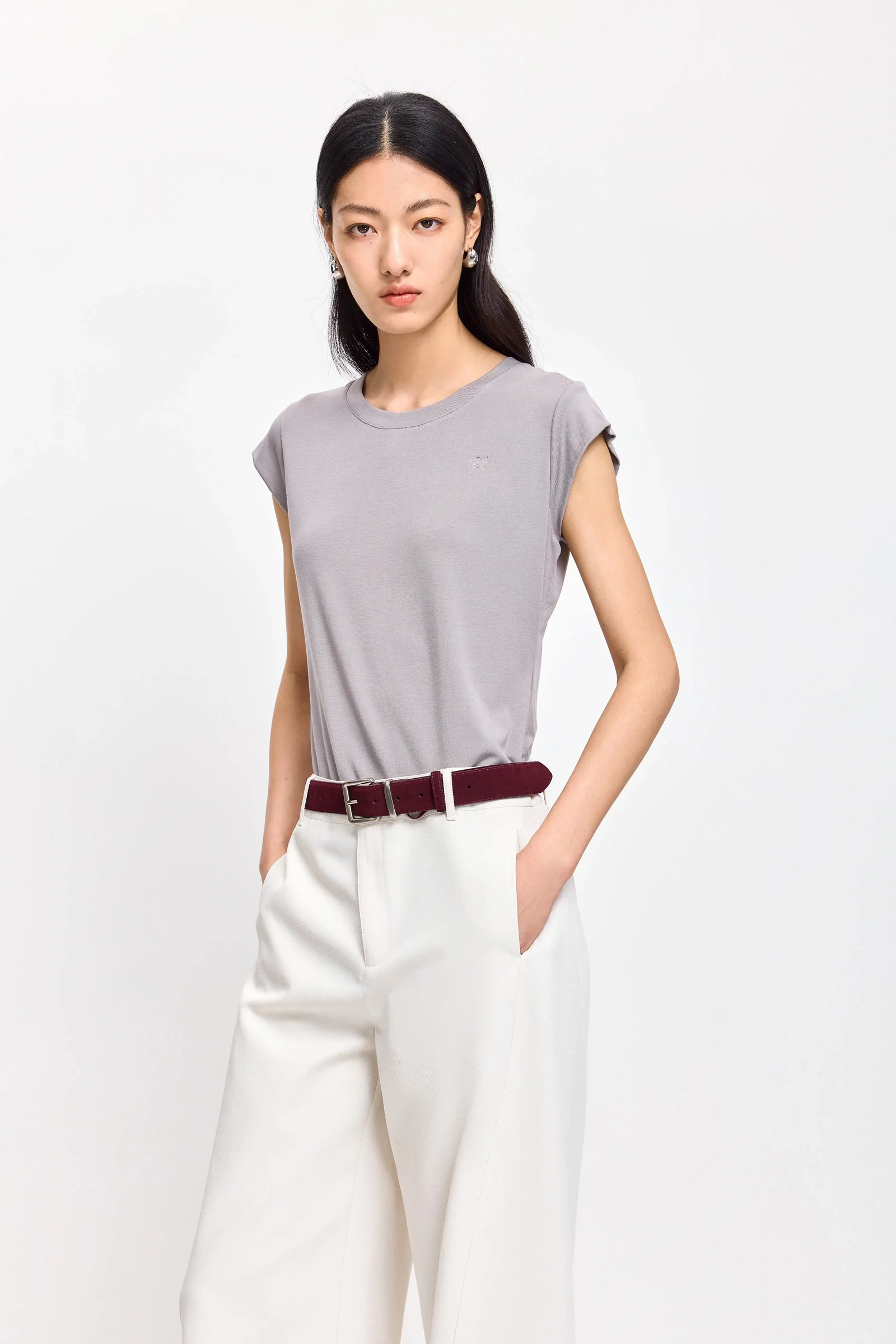 LILY Modal-Blend Puff-Sleeve Tee - Image 17