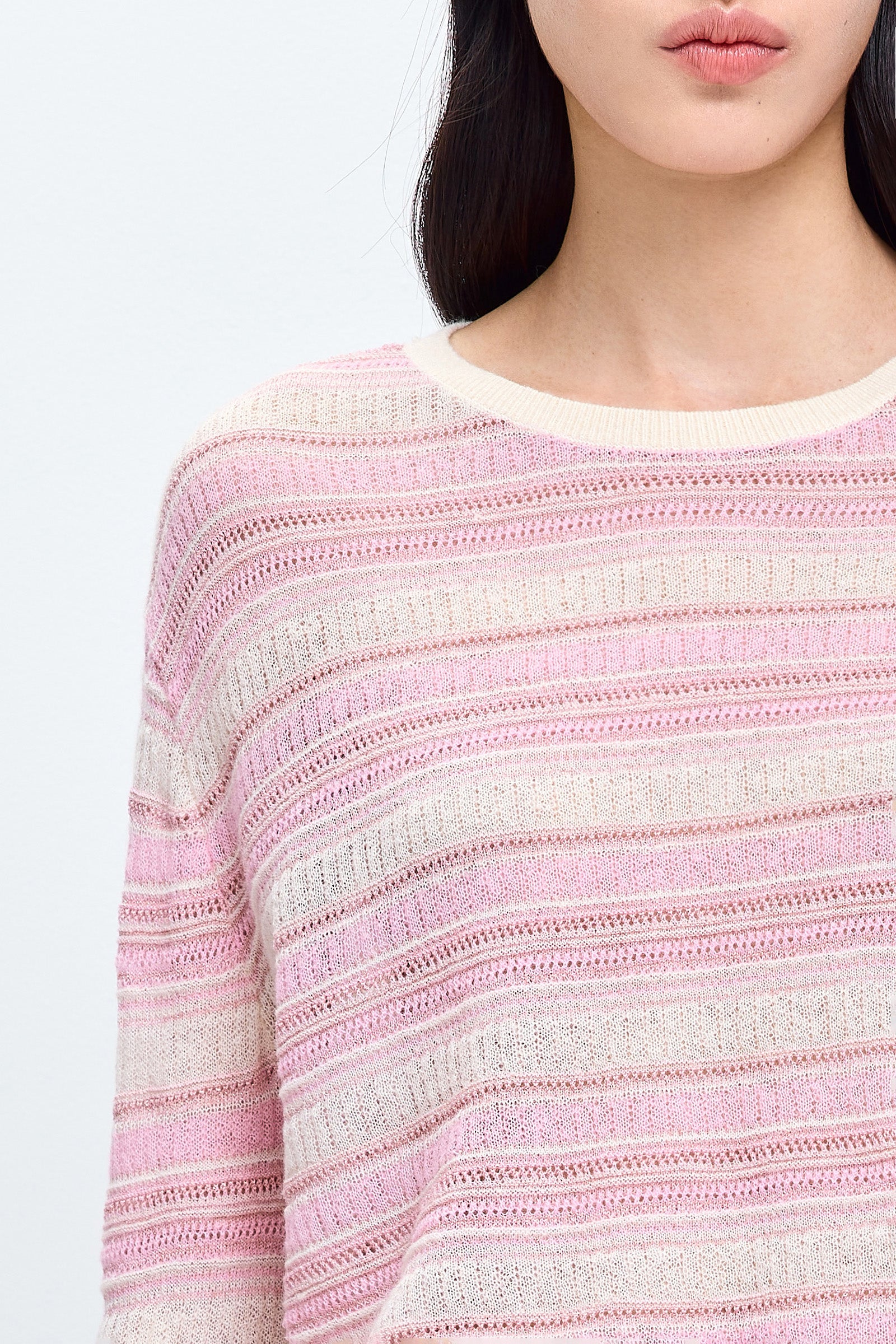 LILY Mohair-Blend Stripe Knit Sweater - Image 7