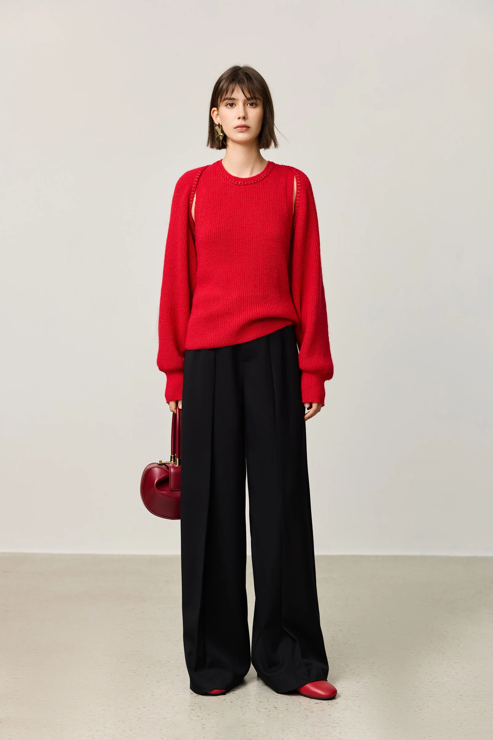 LILY New Year Red Knit Cardigan and Tank Set - Image 4