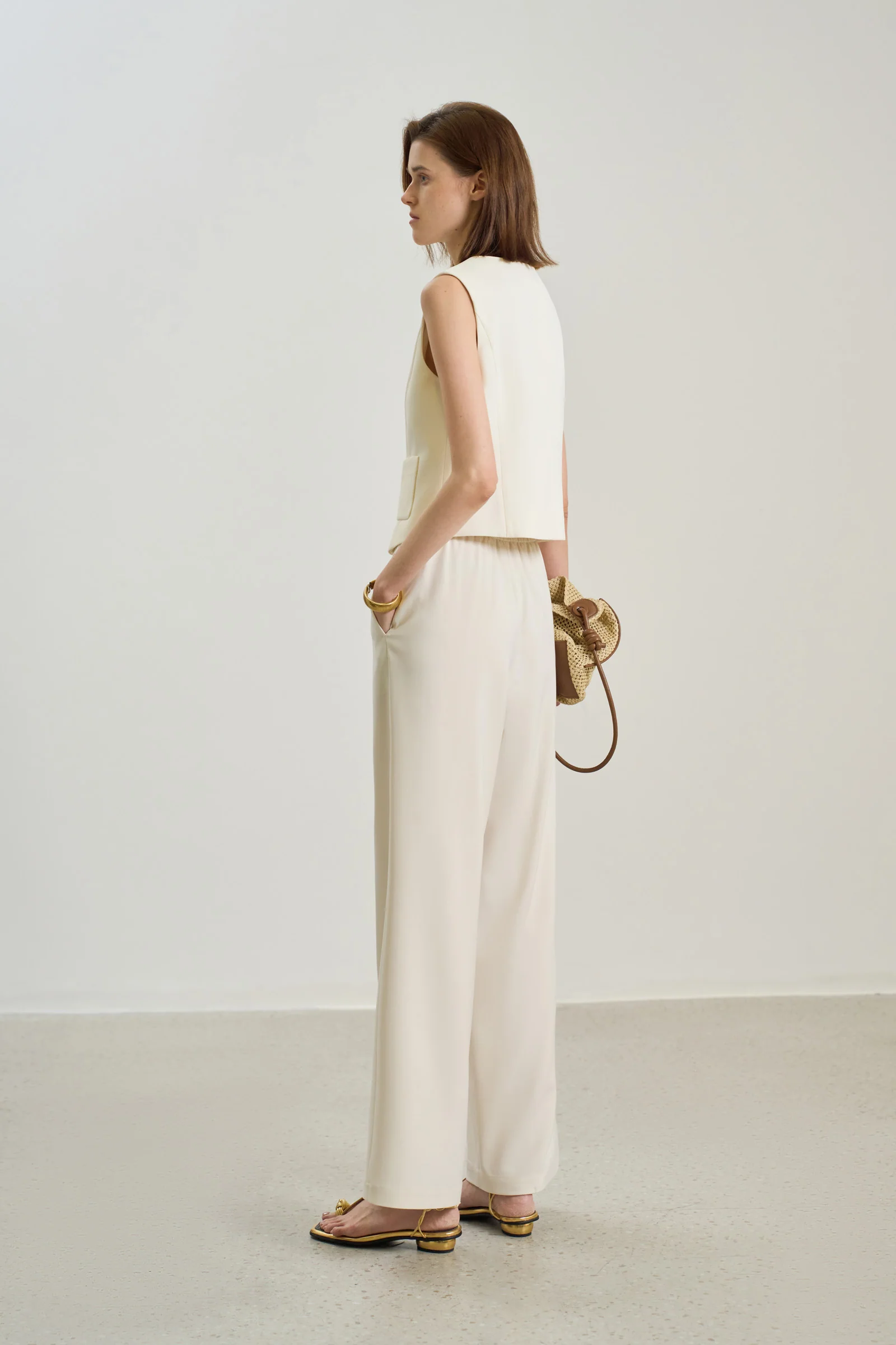 LILY Off-White Wide-Leg Trousers - Image 2