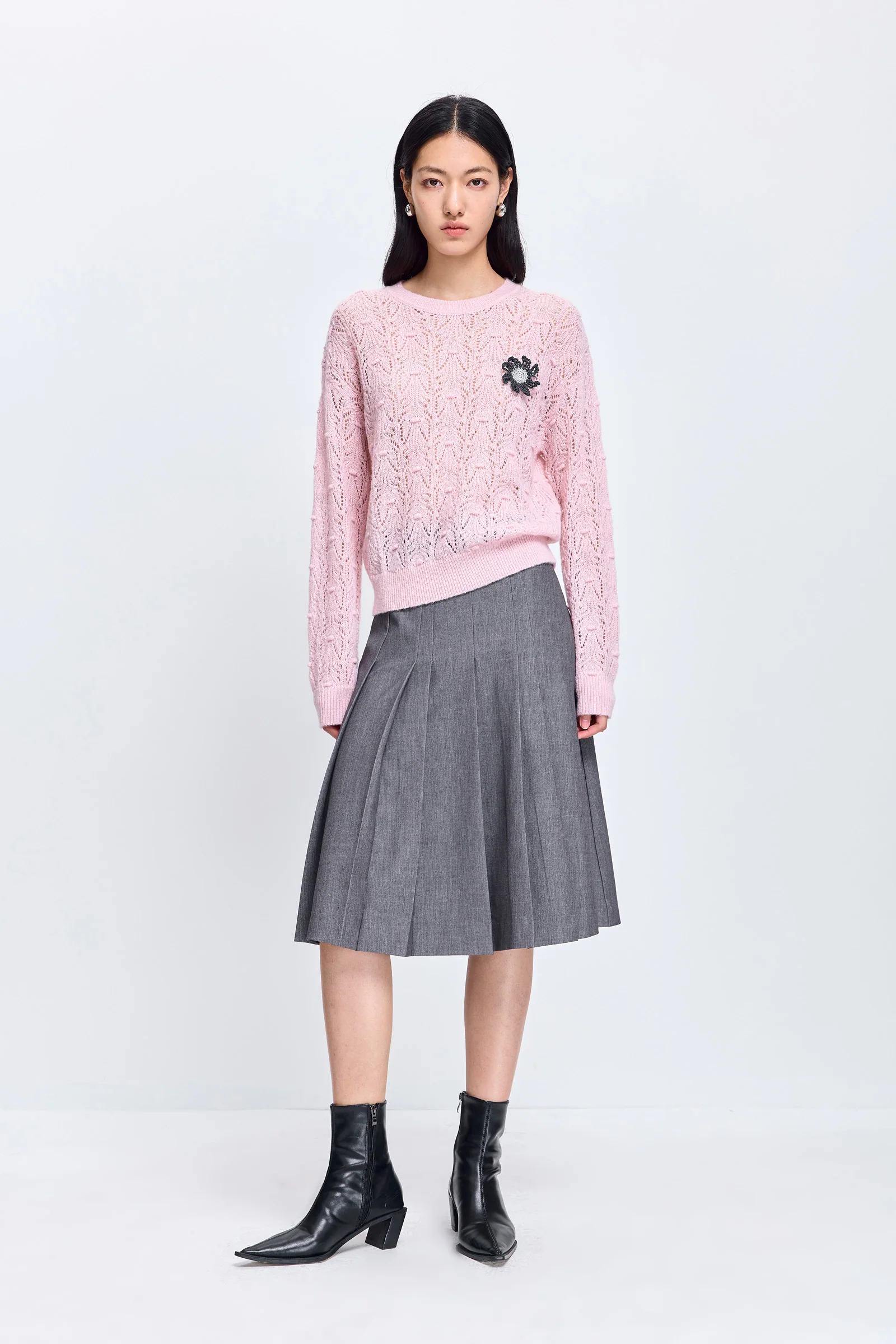 LILY Openwork Wool-Alpaca Knit Sweater - Image 2