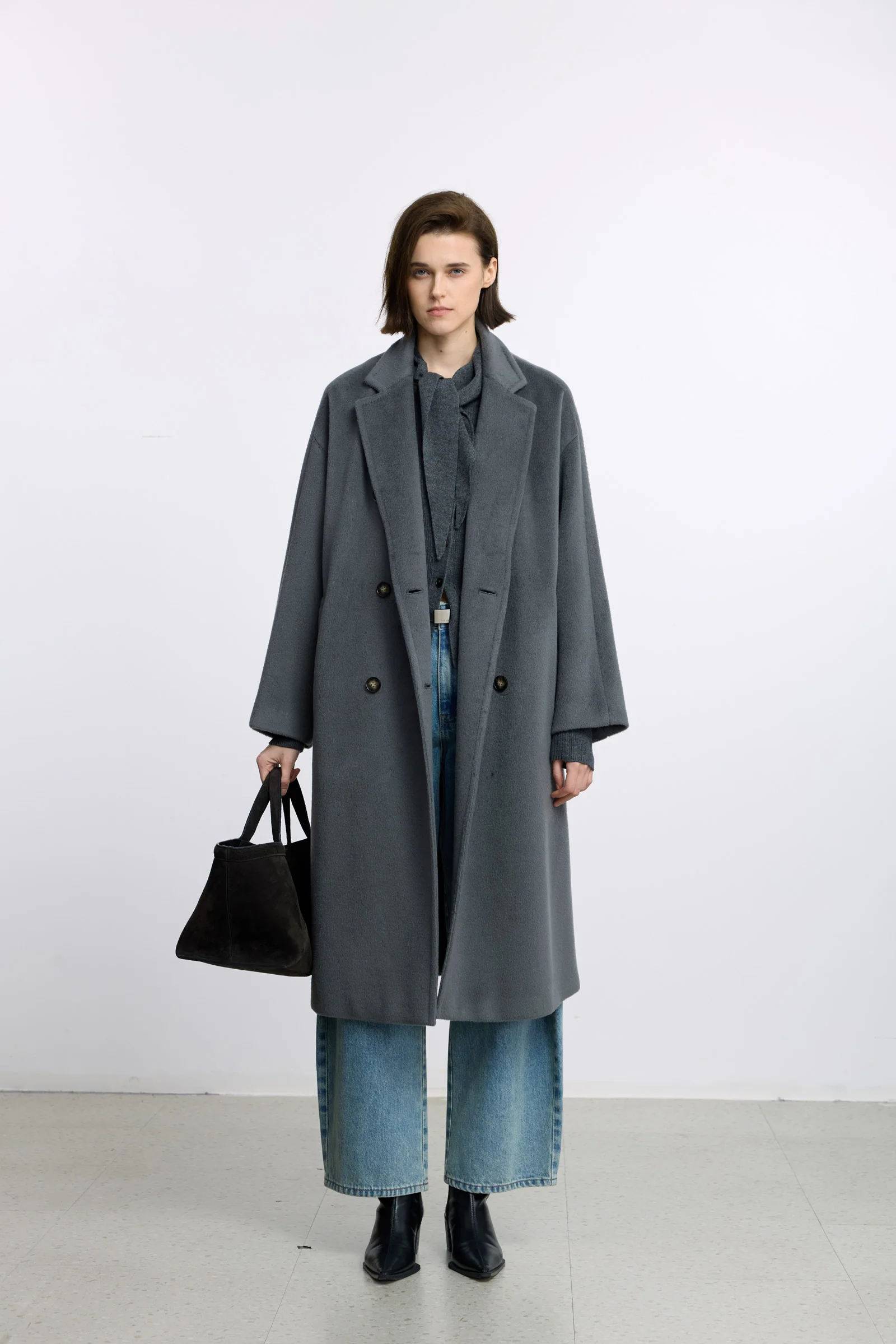 LILY Platinum 100% Wool Double-Face Coat