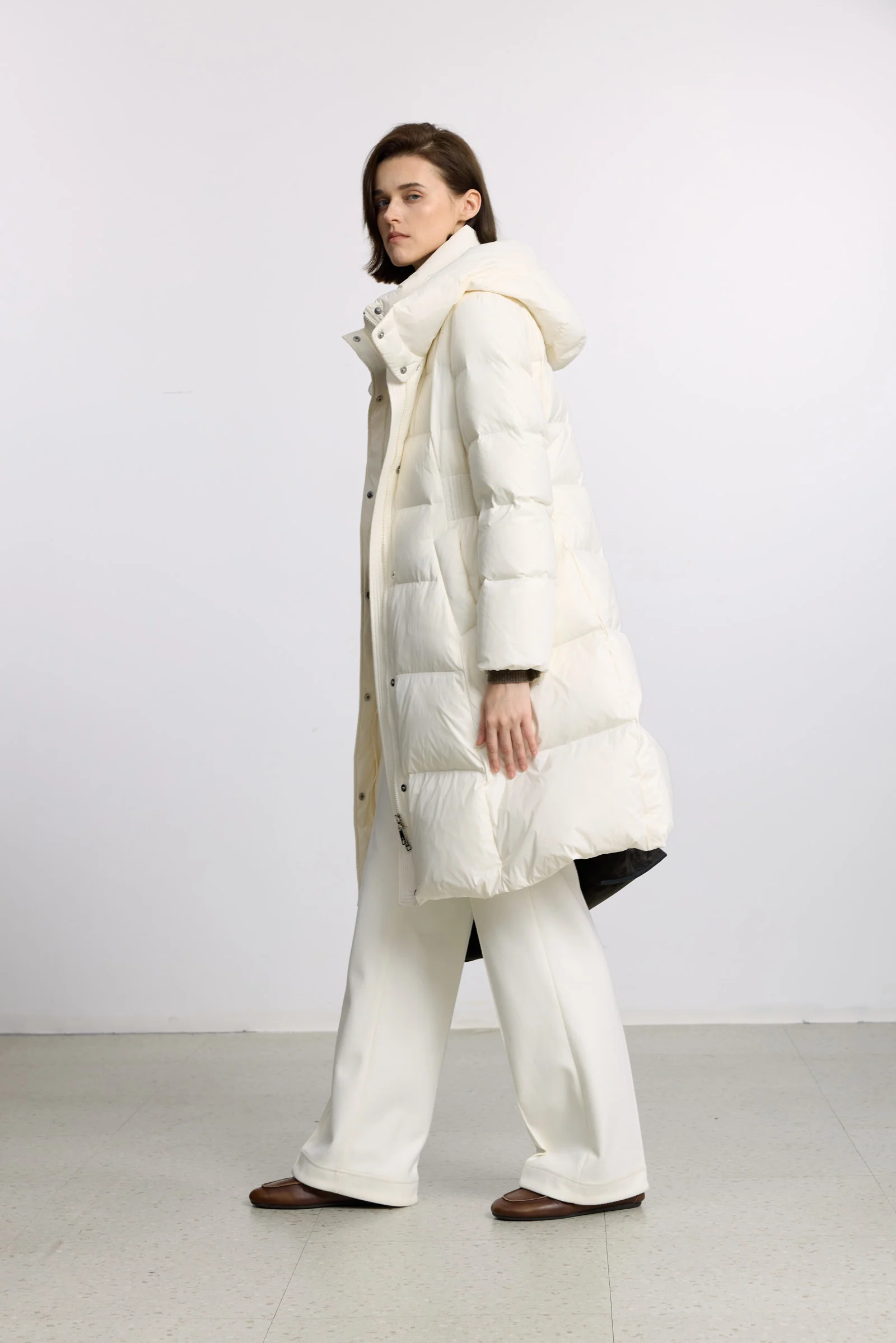 LILY Platinum Belted Goose Down Coat - Image 3