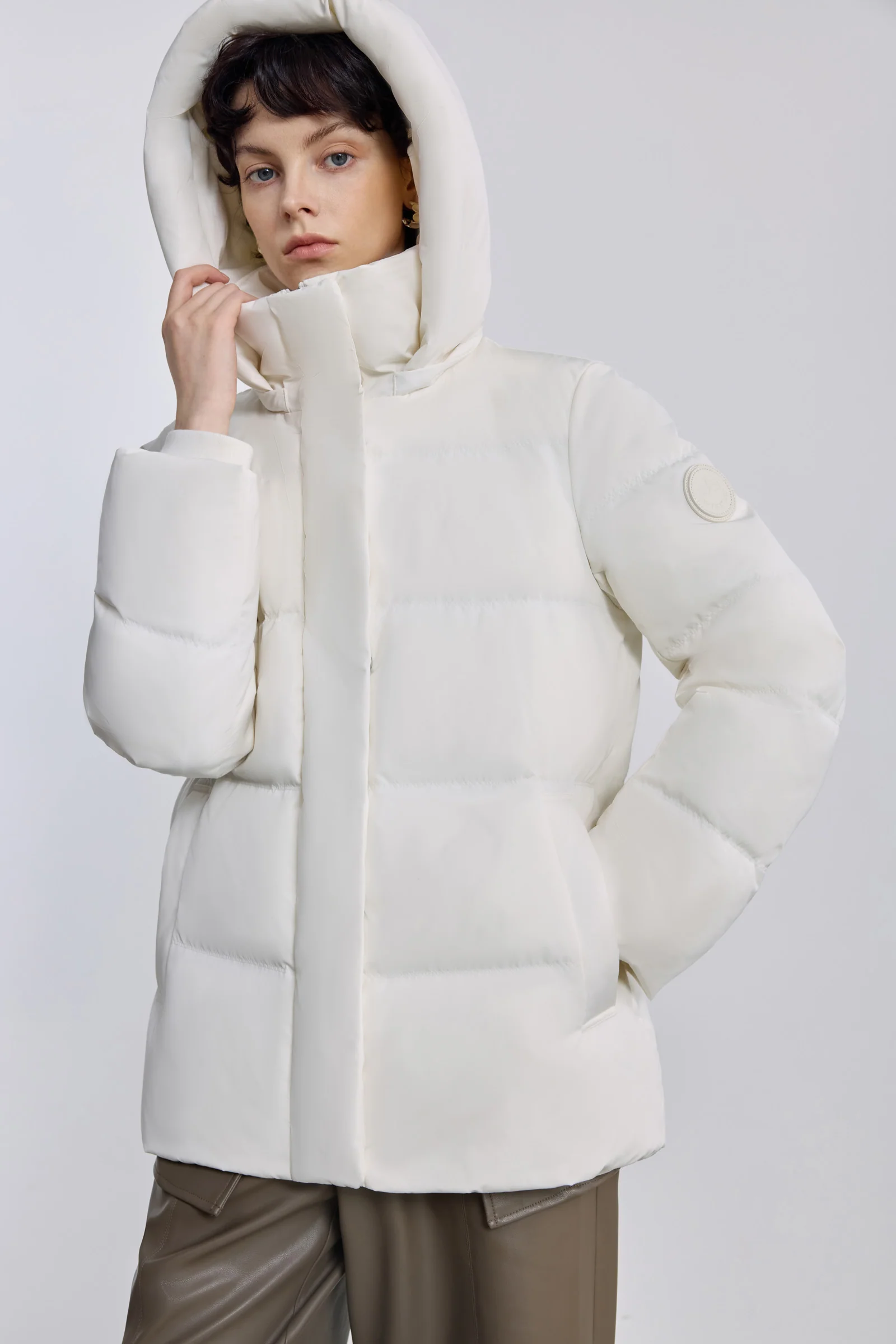 LILY Platinum Hooded Goose Down Jacket - Image 4