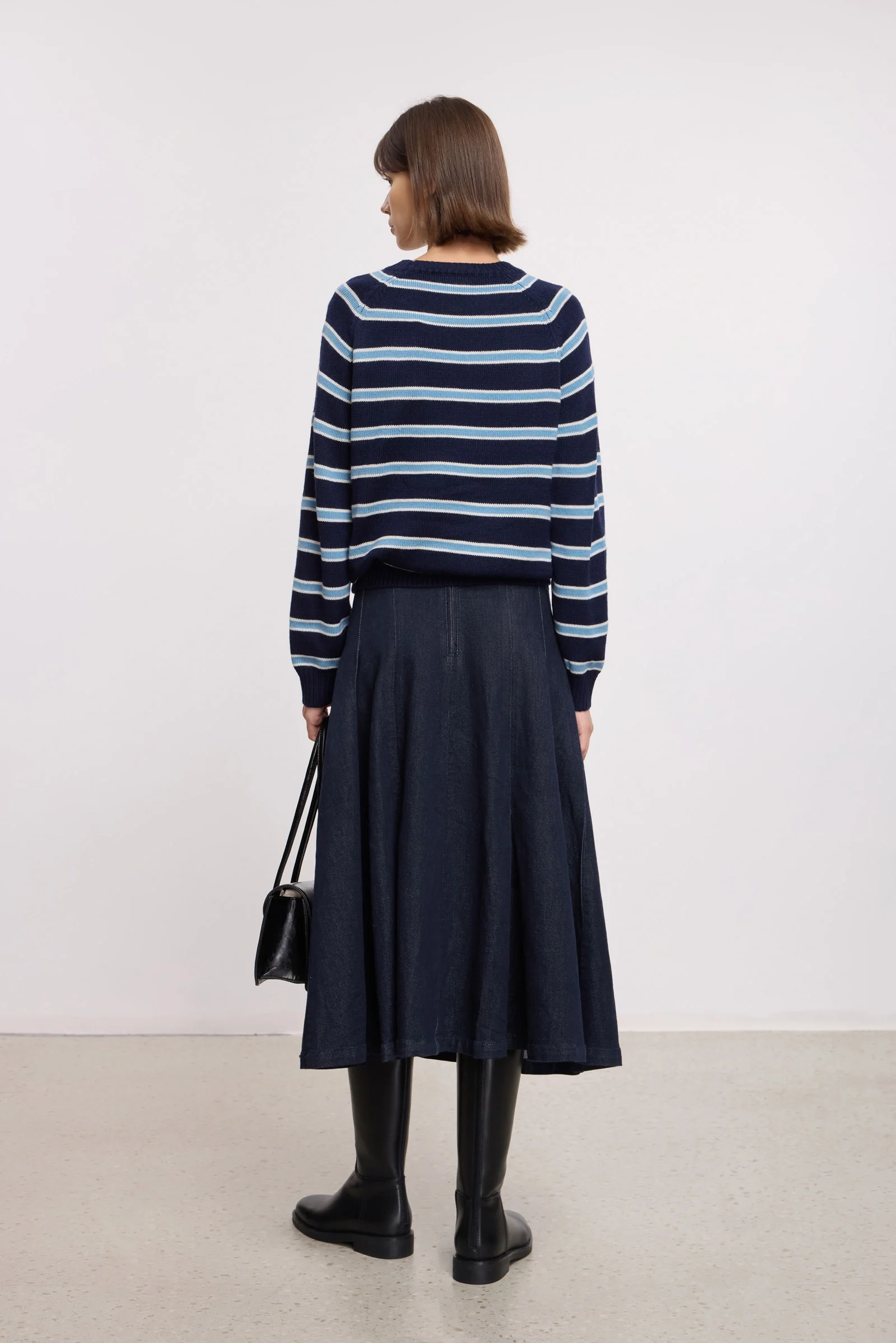 LILY Pleated Denim Mermaid Skirt - Image 5