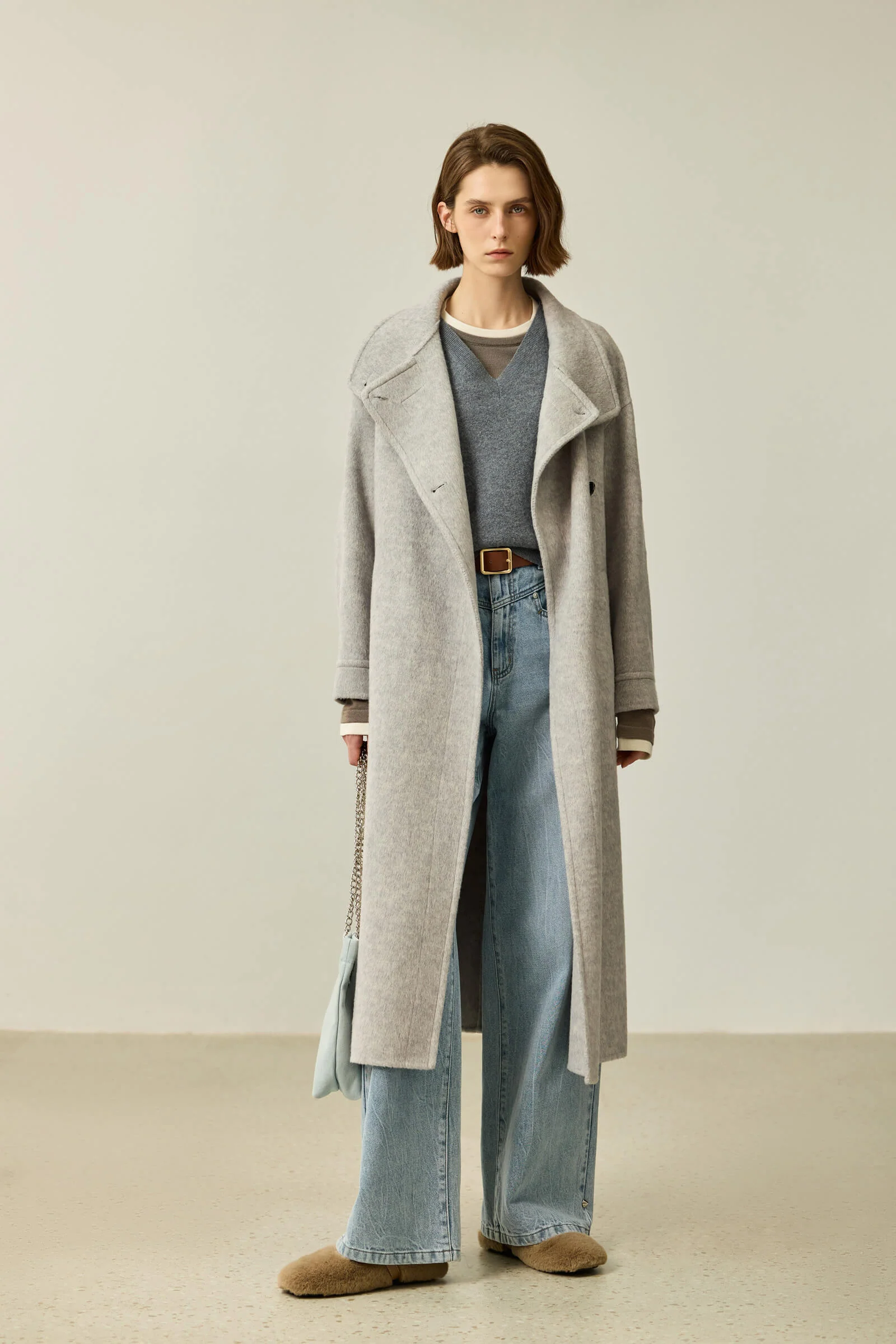 LILY Premium Lambswool Camel Double-Faced Coat - Image 11