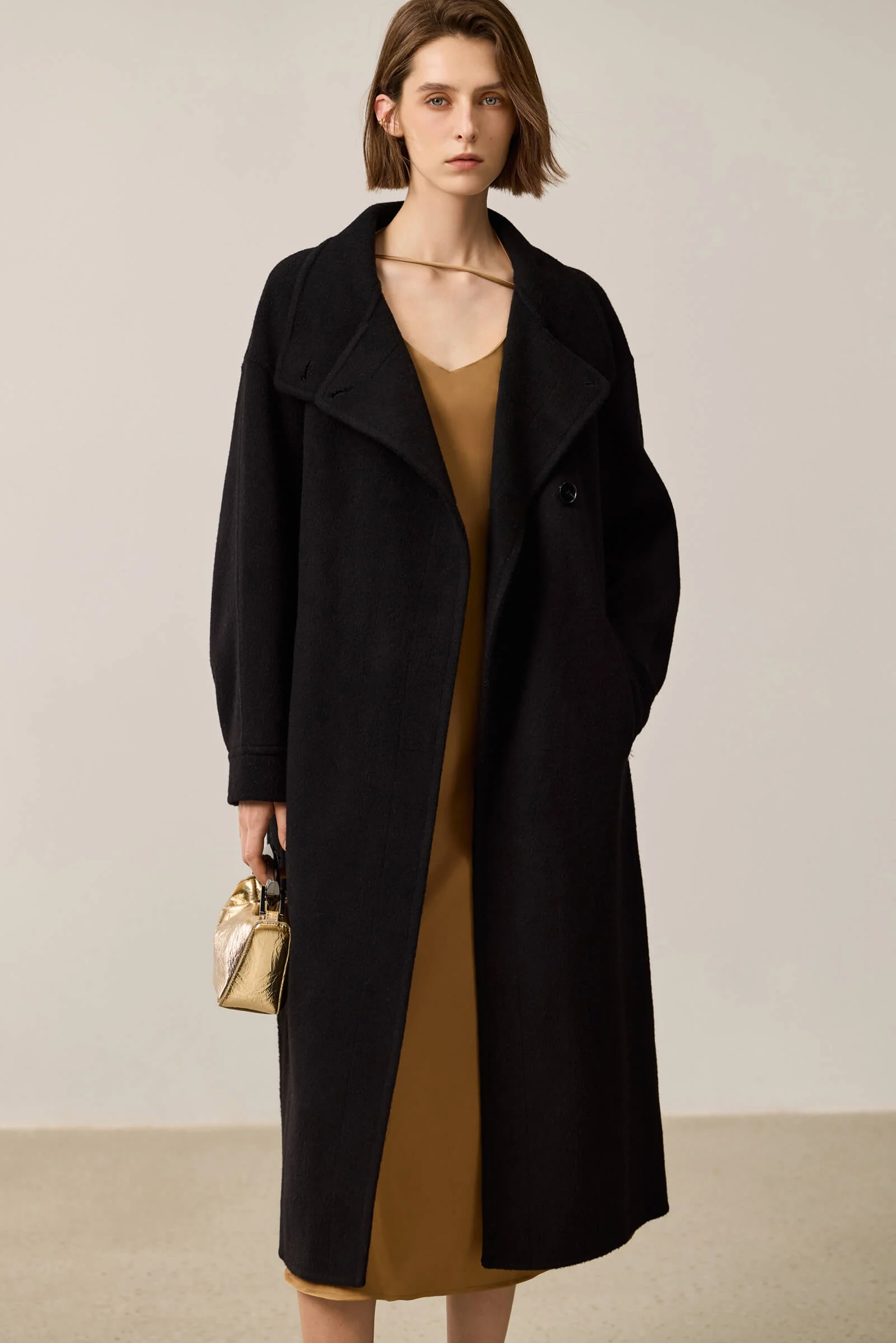 LILY Premium Lambswool Camel Double-Faced Coat - Image 17
