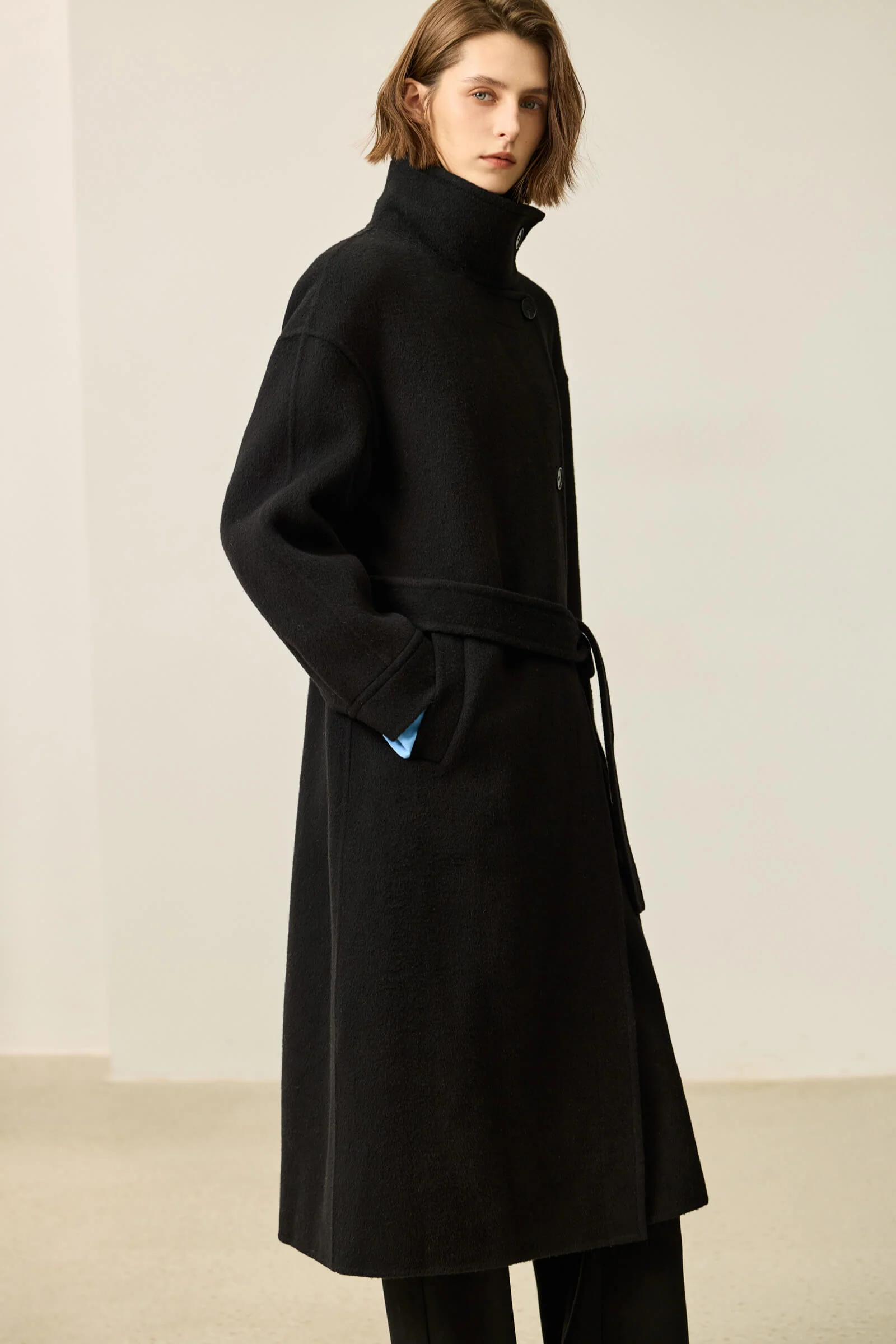 LILY Premium Lambswool Camel Double-Faced Coat - Image 19