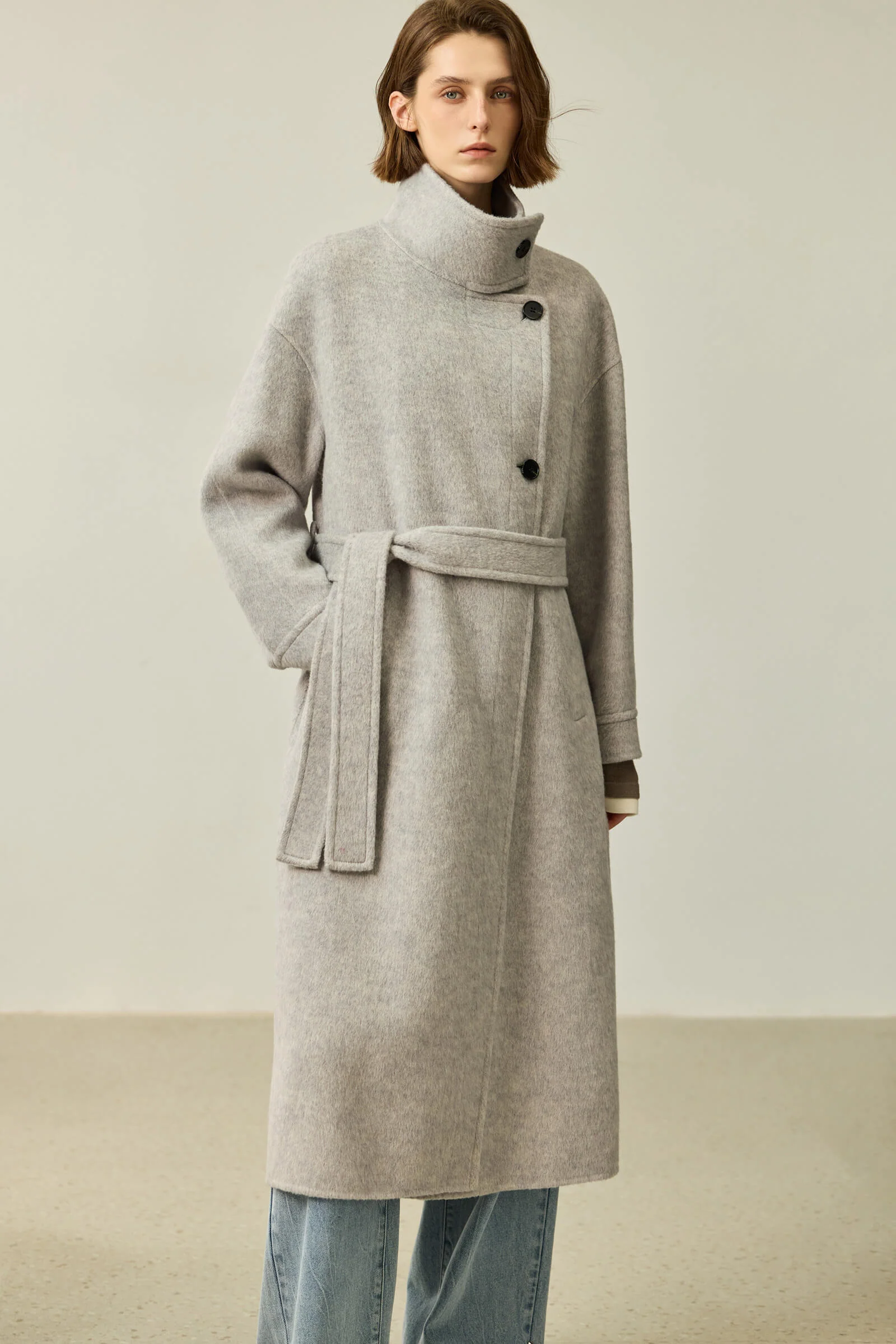 LILY Premium Lambswool Camel Double-Faced Coat - Image 5