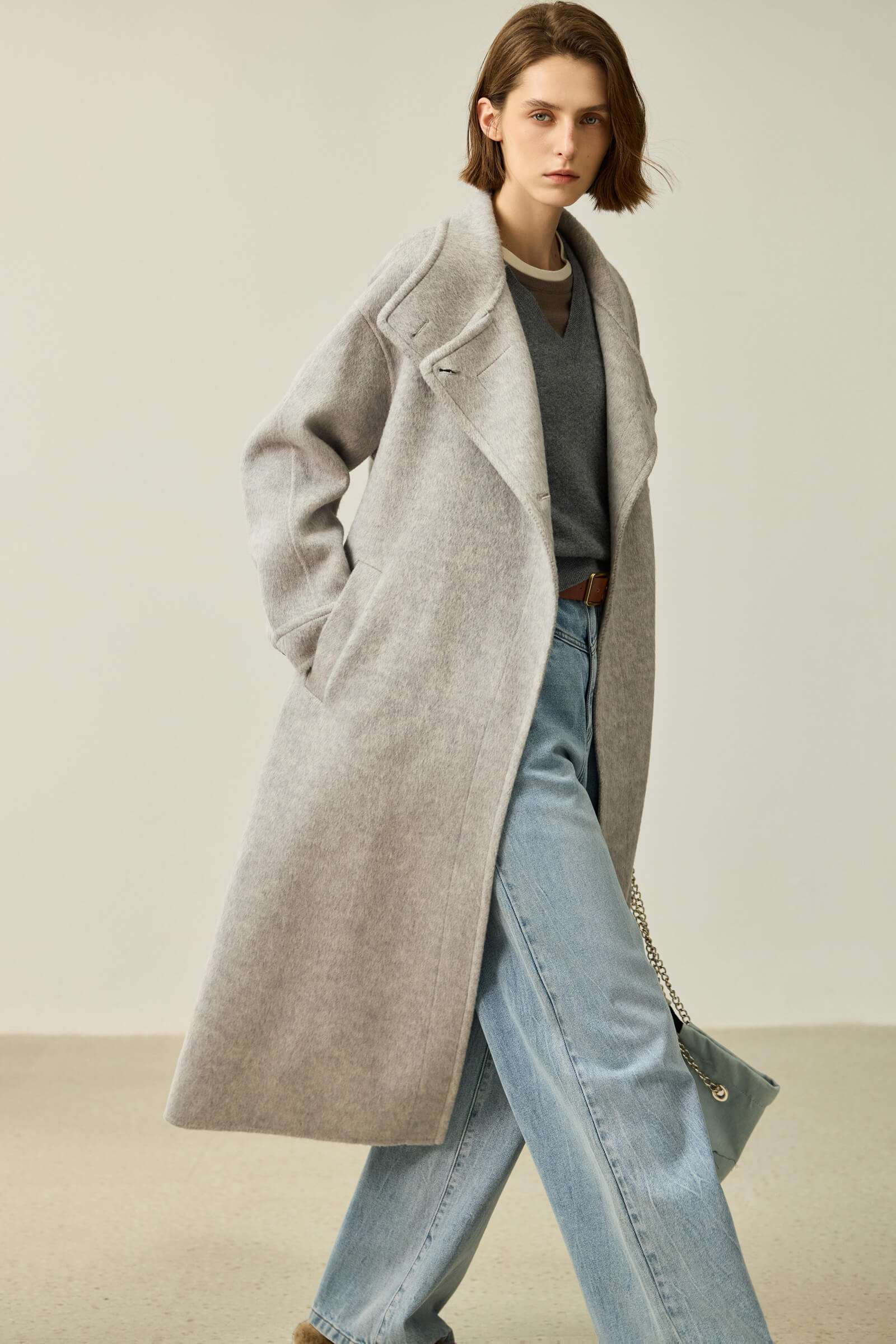 LILY Premium Lambswool Camel Double-Faced Coat - Image 6