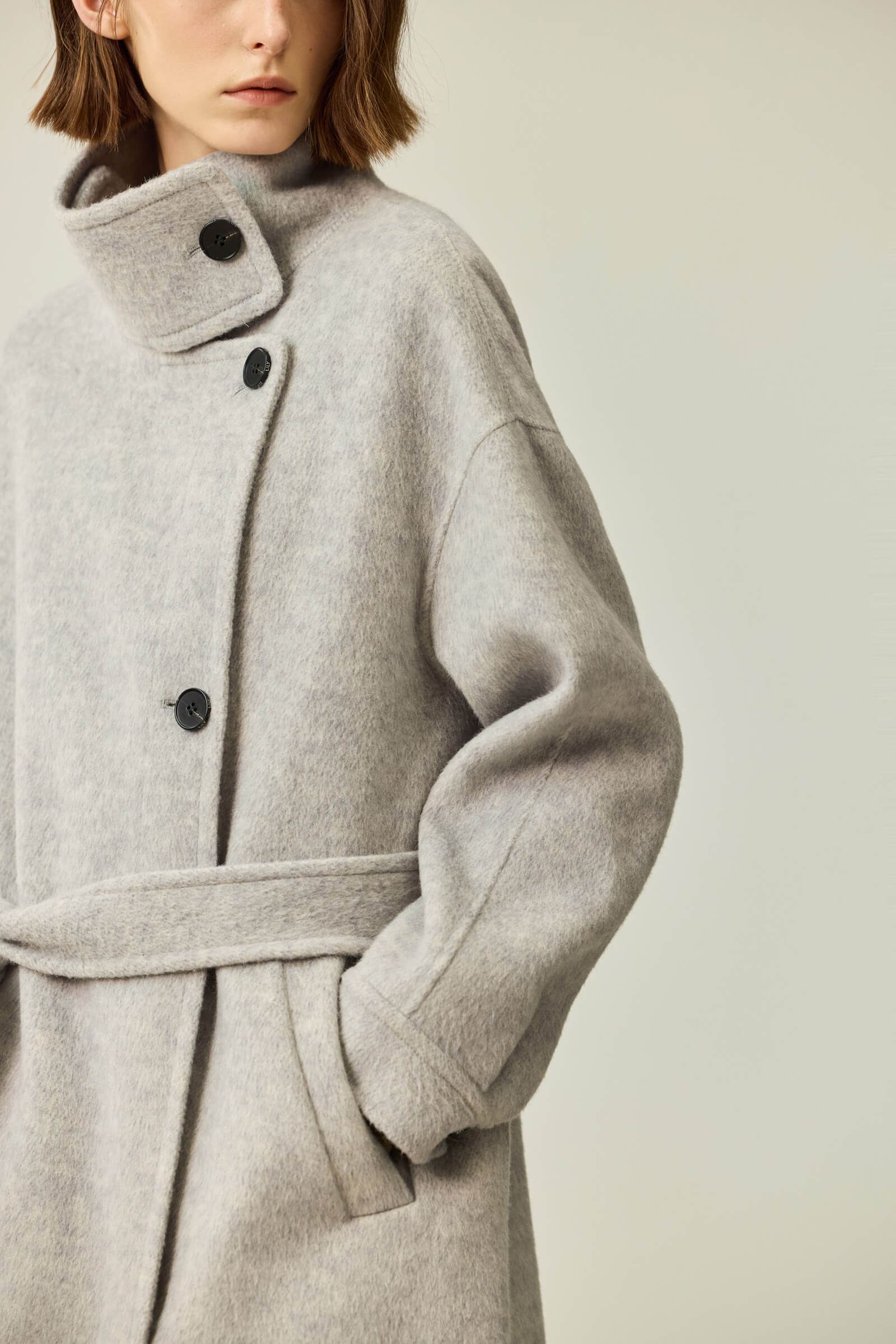 LILY Premium Lambswool Camel Double-Faced Coat - Image 8
