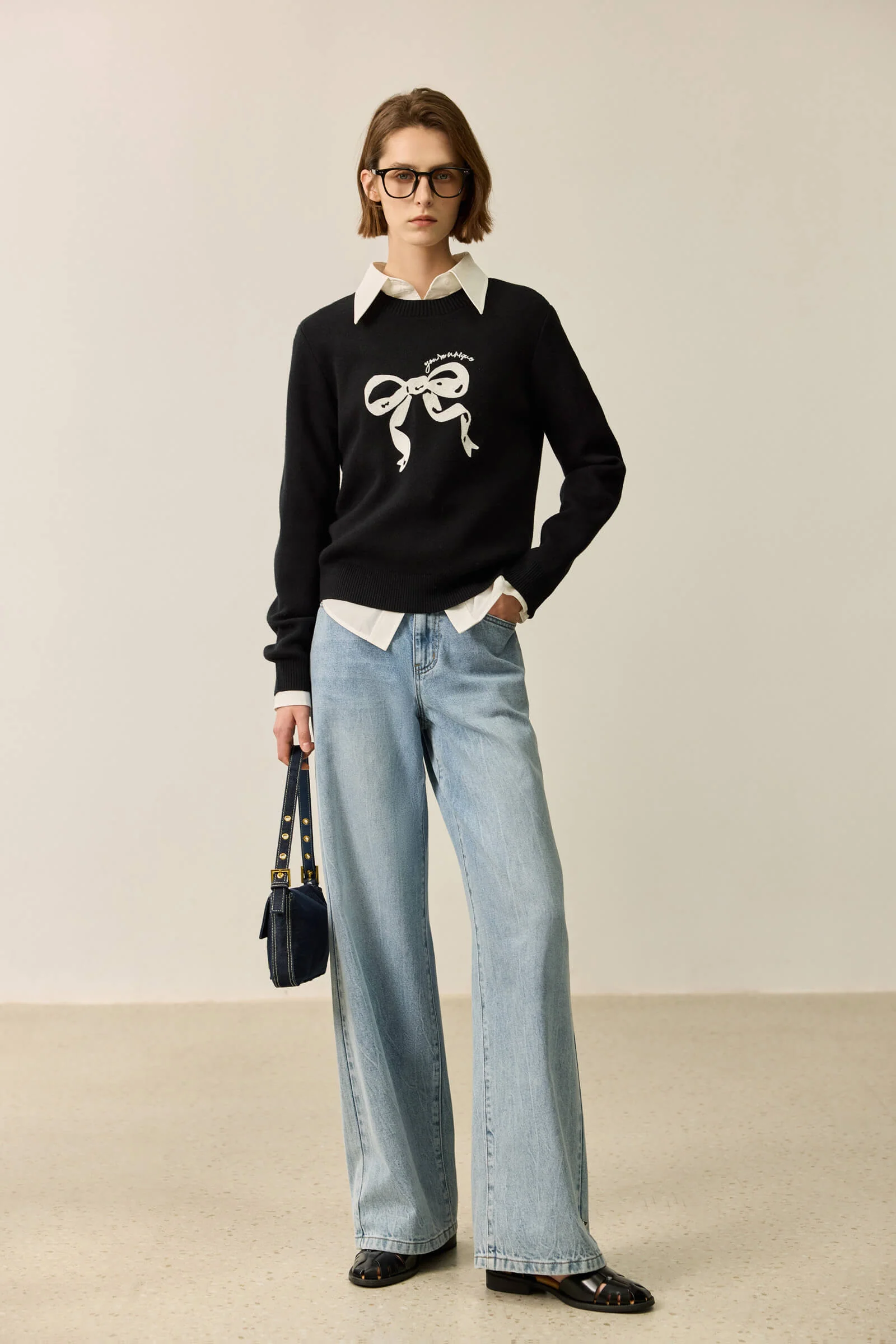 LILY Preppy Bow Knit Sweater - Image 2