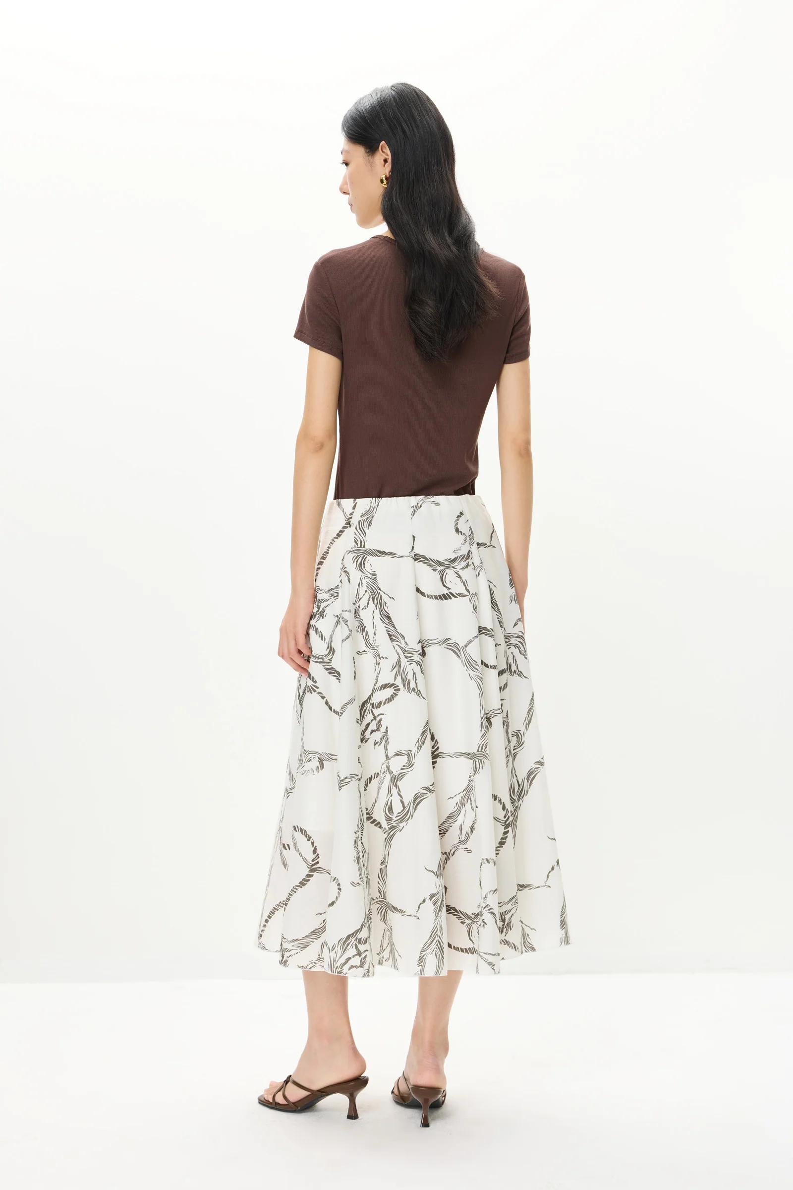 LILY Printed Asymmetric A-Line Skirt - Image 4