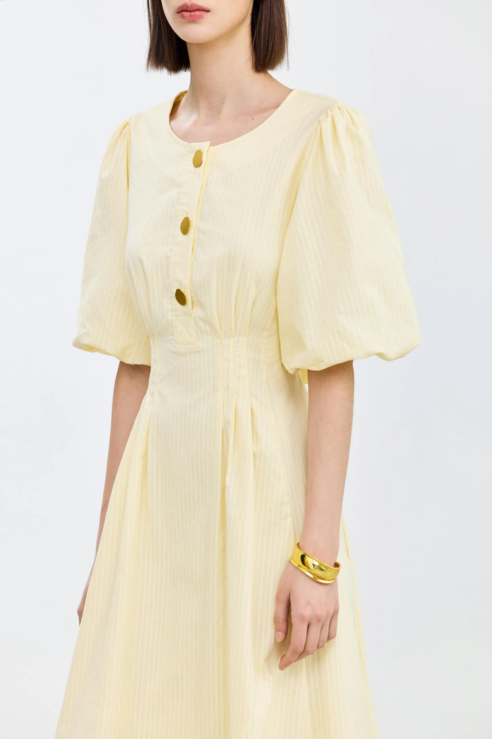 LILY Puff Sleeve Cinched Waist Dress - Image 10