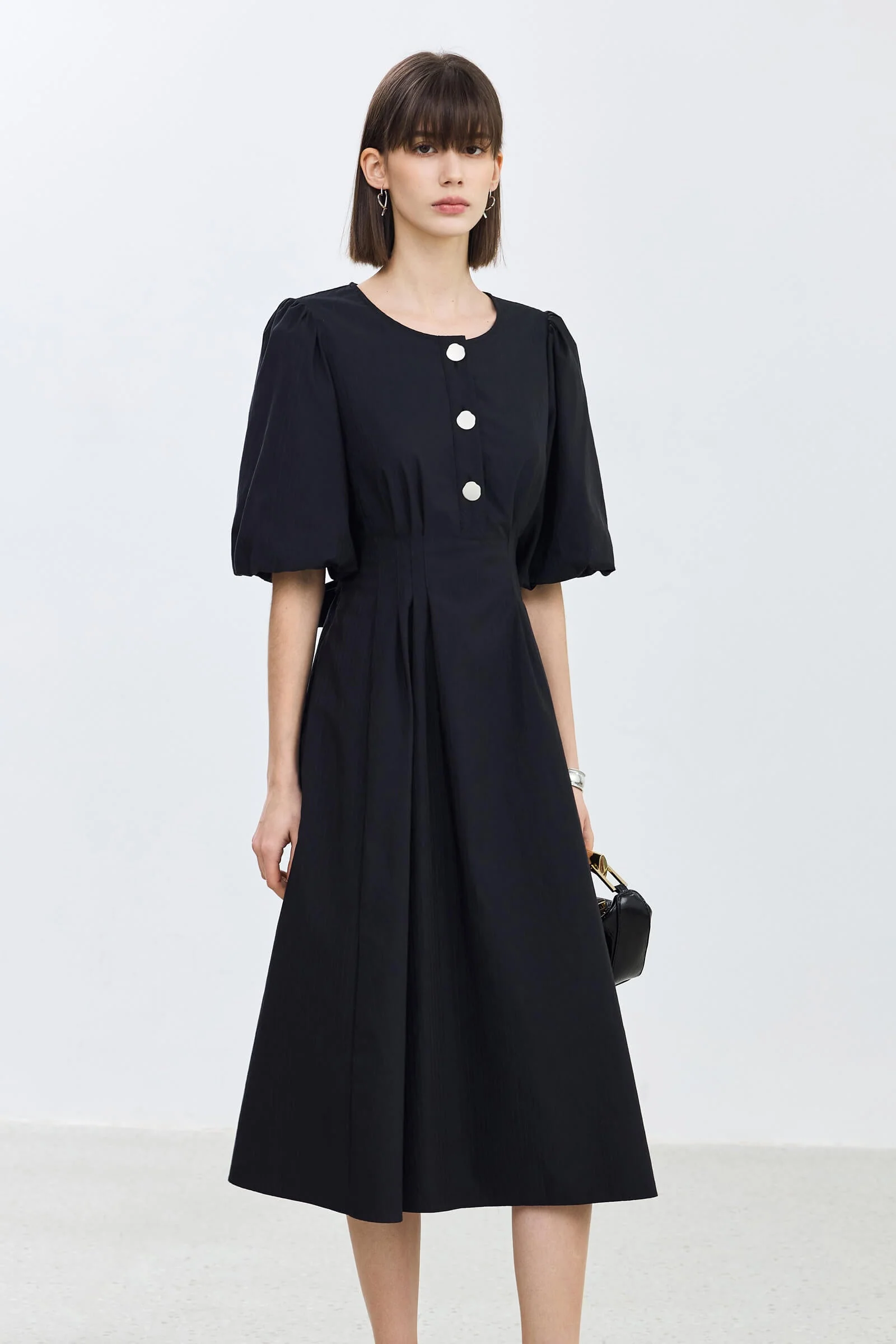 LILY Puff Sleeve Cinched Waist Dress - Image 14