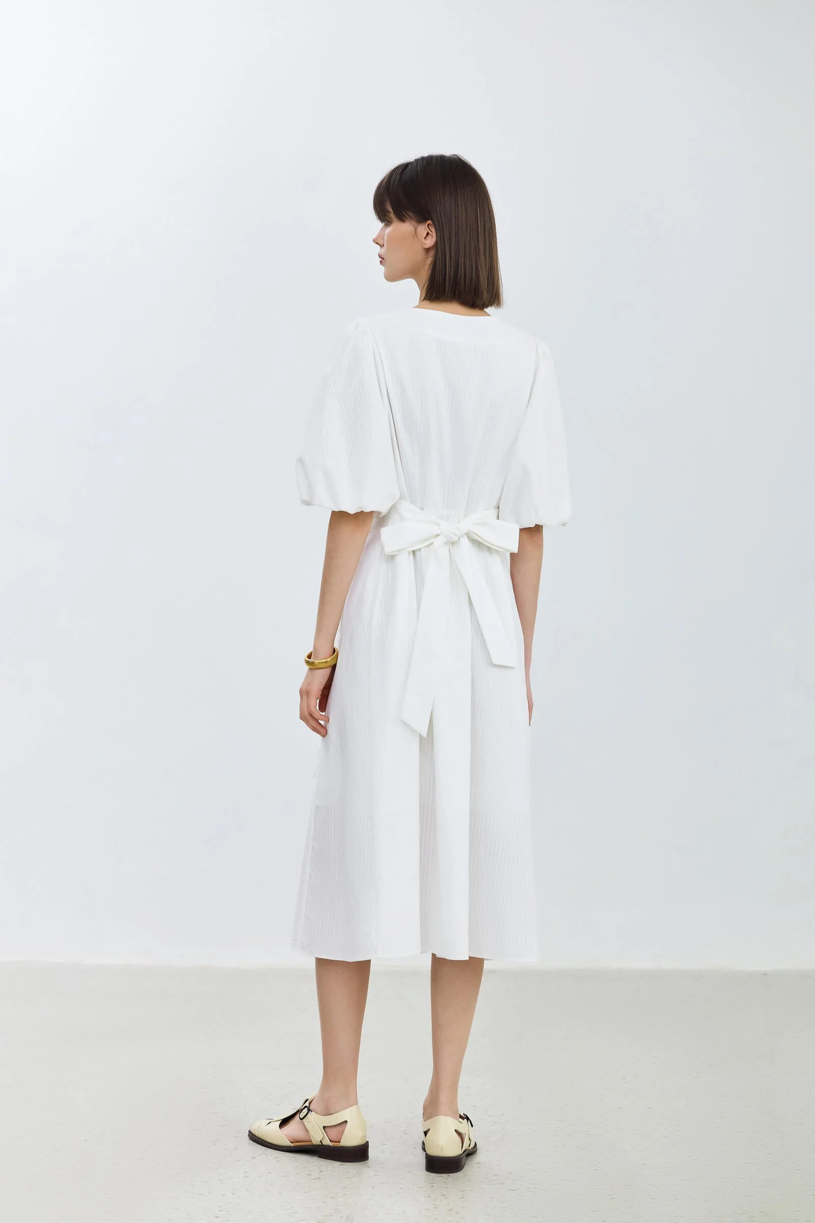 LILY Puff Sleeve Cinched Waist Dress - Image 5