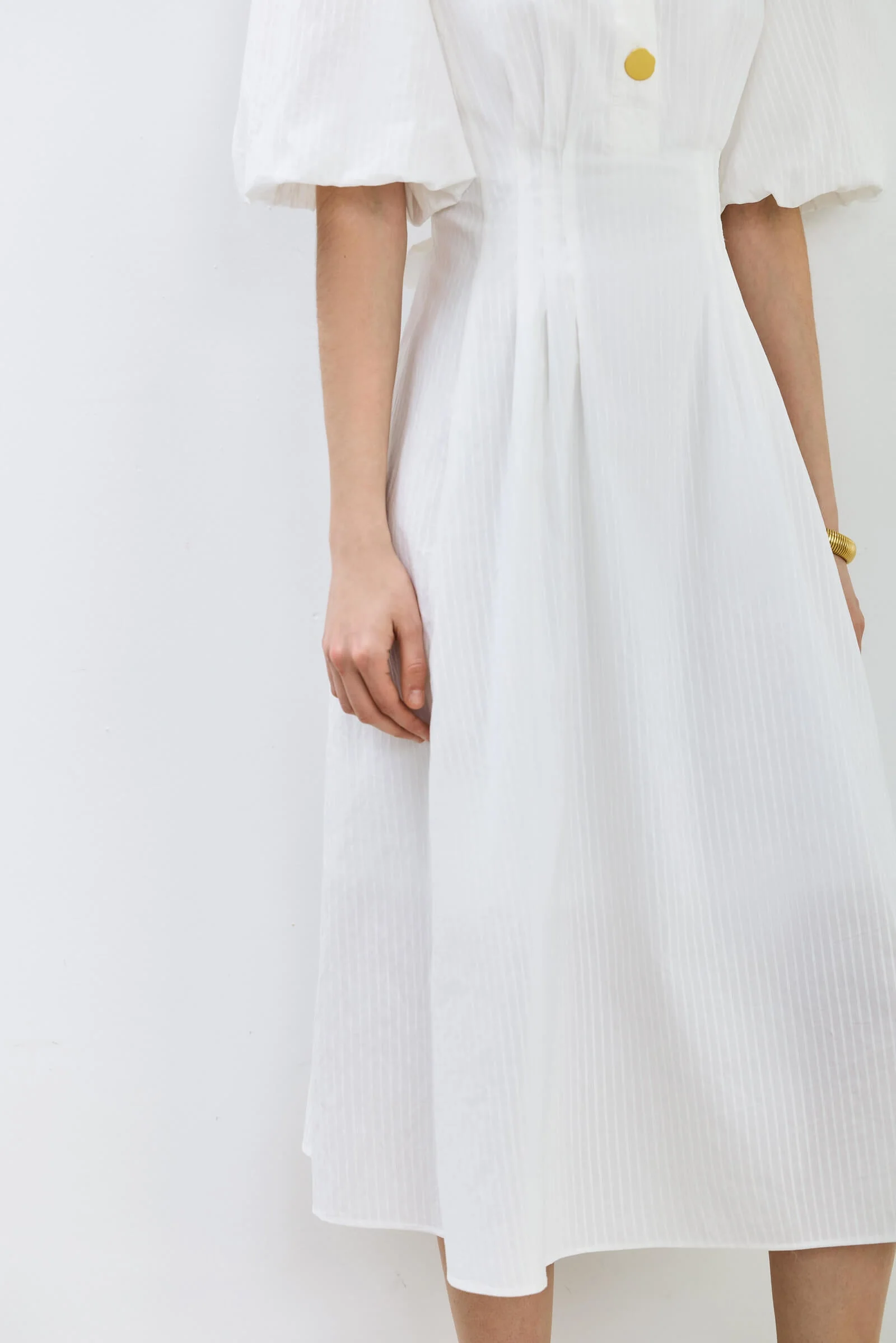 LILY Puff Sleeve Cinched Waist Dress - Image 6