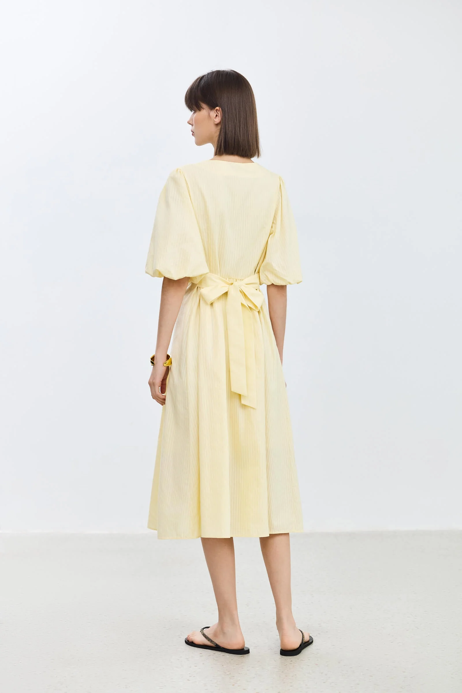 LILY Puff Sleeve Cinched Waist Dress - Image 8