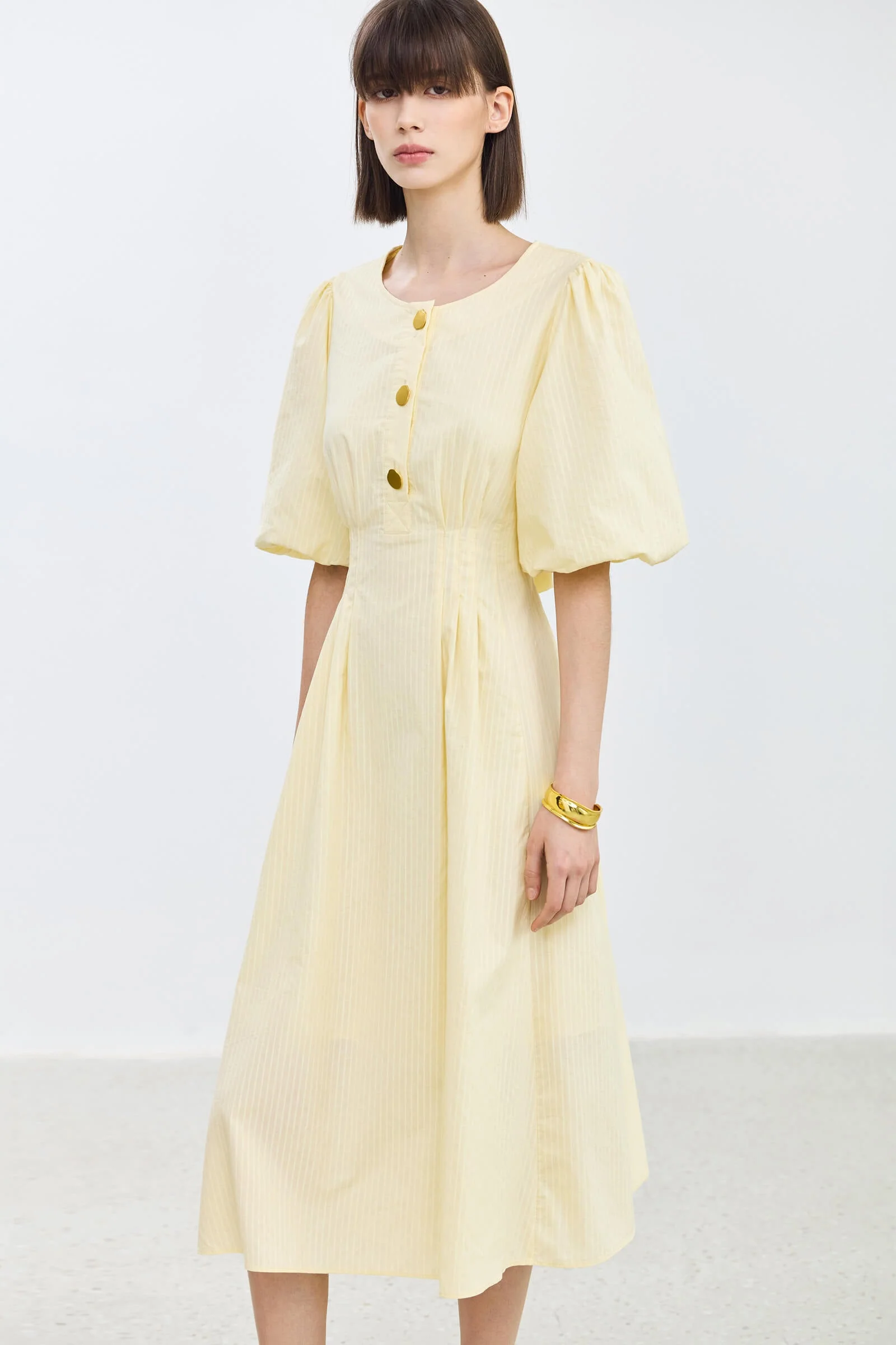 LILY Puff Sleeve Cinched Waist Dress - Image 9