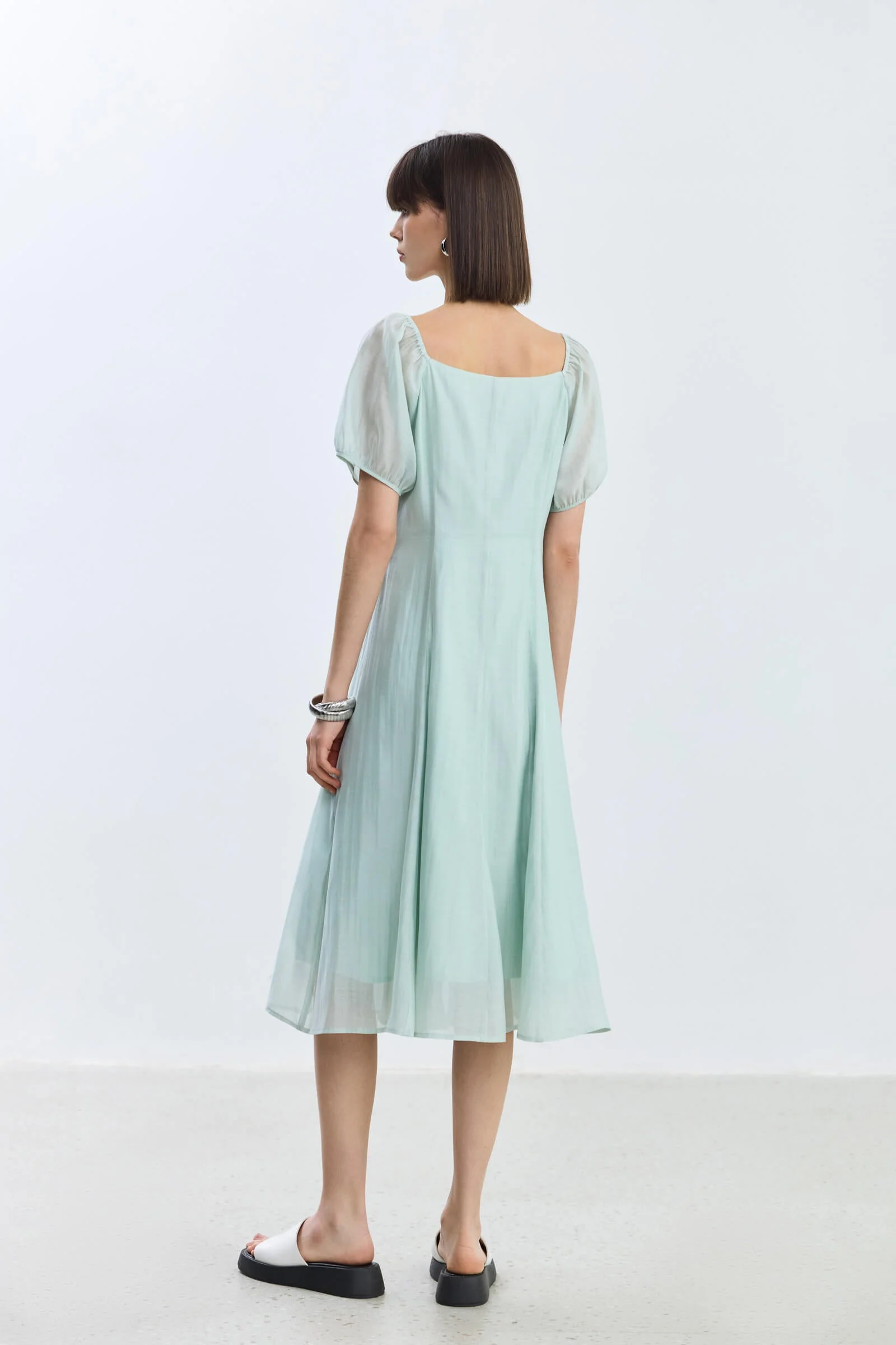 LILY Puff Sleeve Square Neck Dress - Image 10