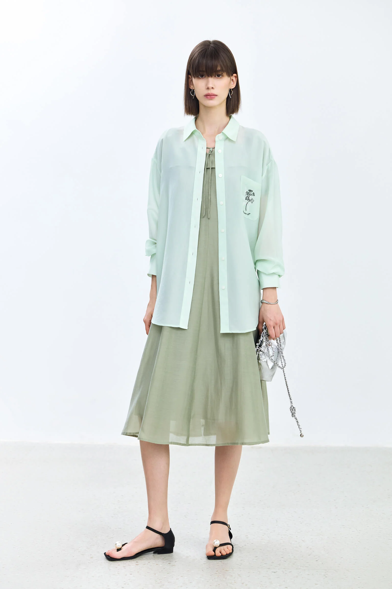 LILY Puff Sleeve Square Neck Dress - Image 11