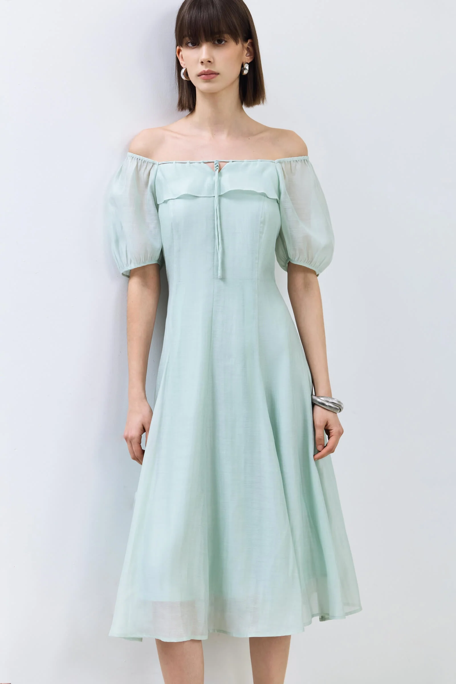 LILY Puff Sleeve Square Neck Dress - Image 12