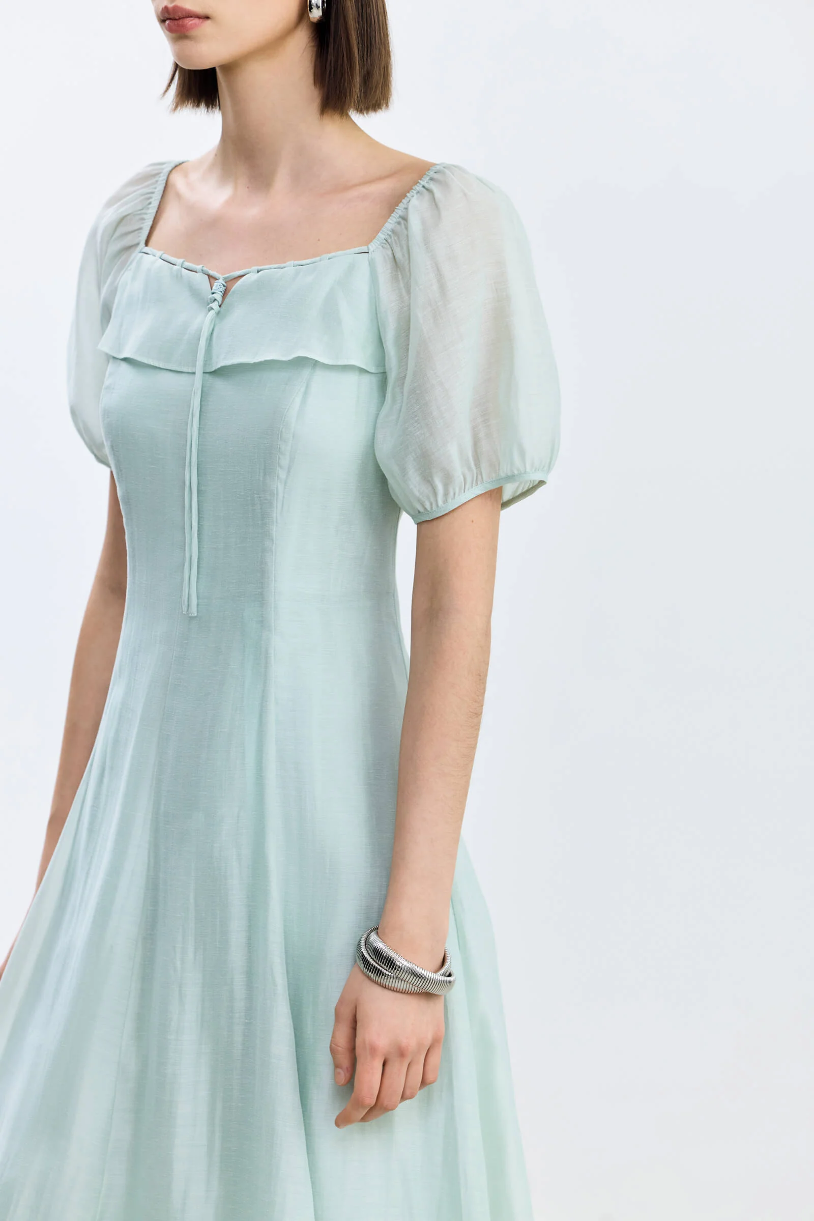 LILY Puff Sleeve Square Neck Dress - Image 13