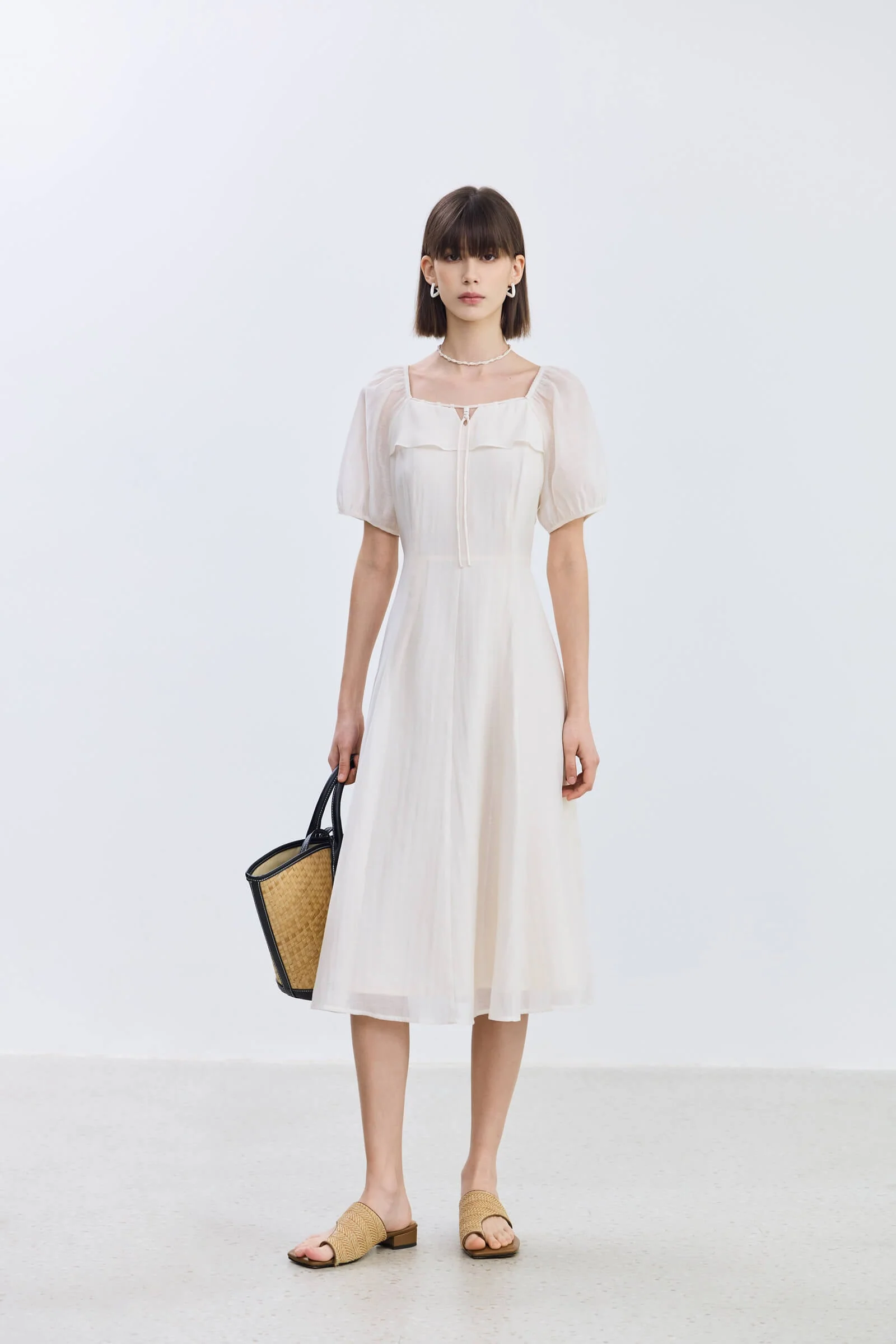 LILY Puff Sleeve Square Neck Dress - Image 15