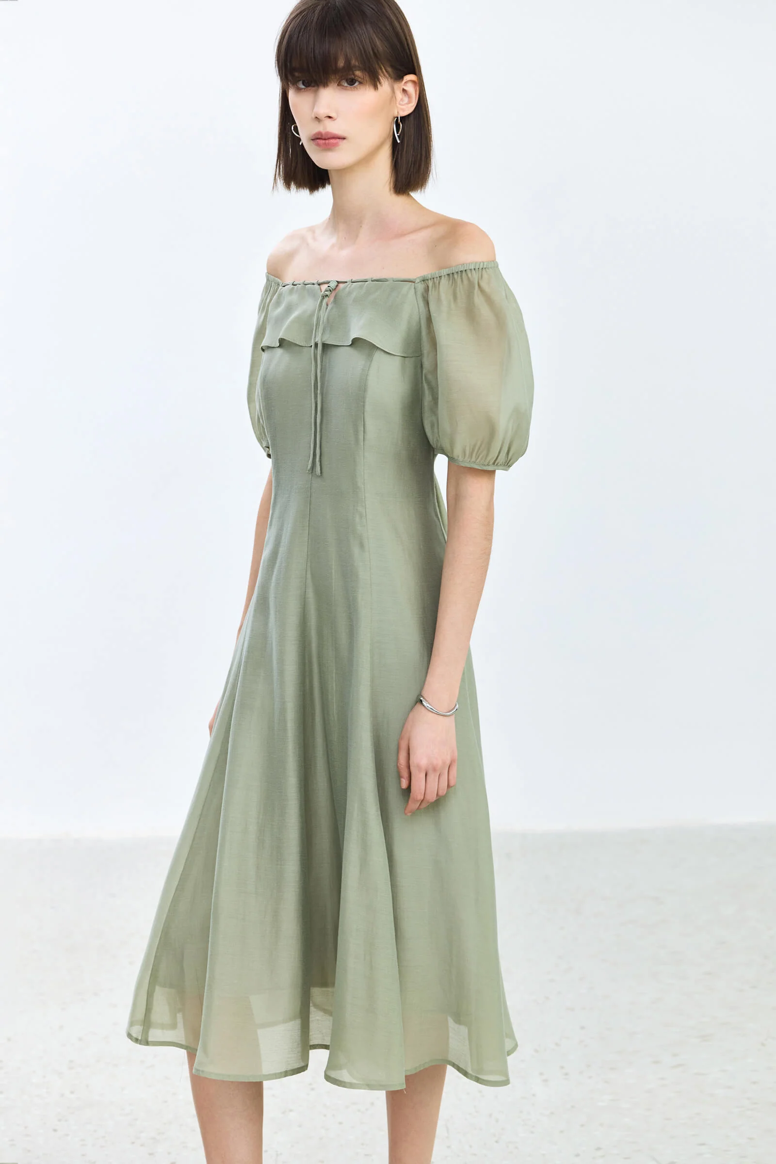 LILY Puff Sleeve Square Neck Dress - Image 3