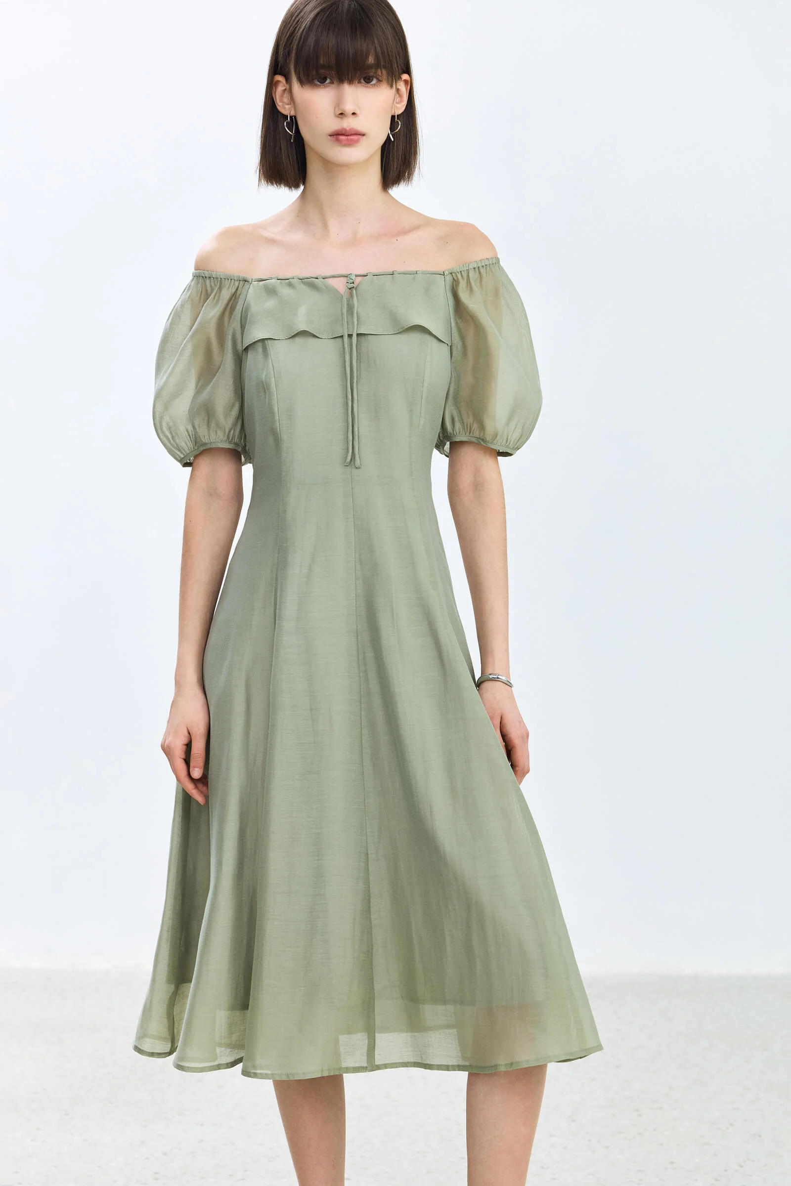 LILY Puff Sleeve Square Neck Dress - Image 4