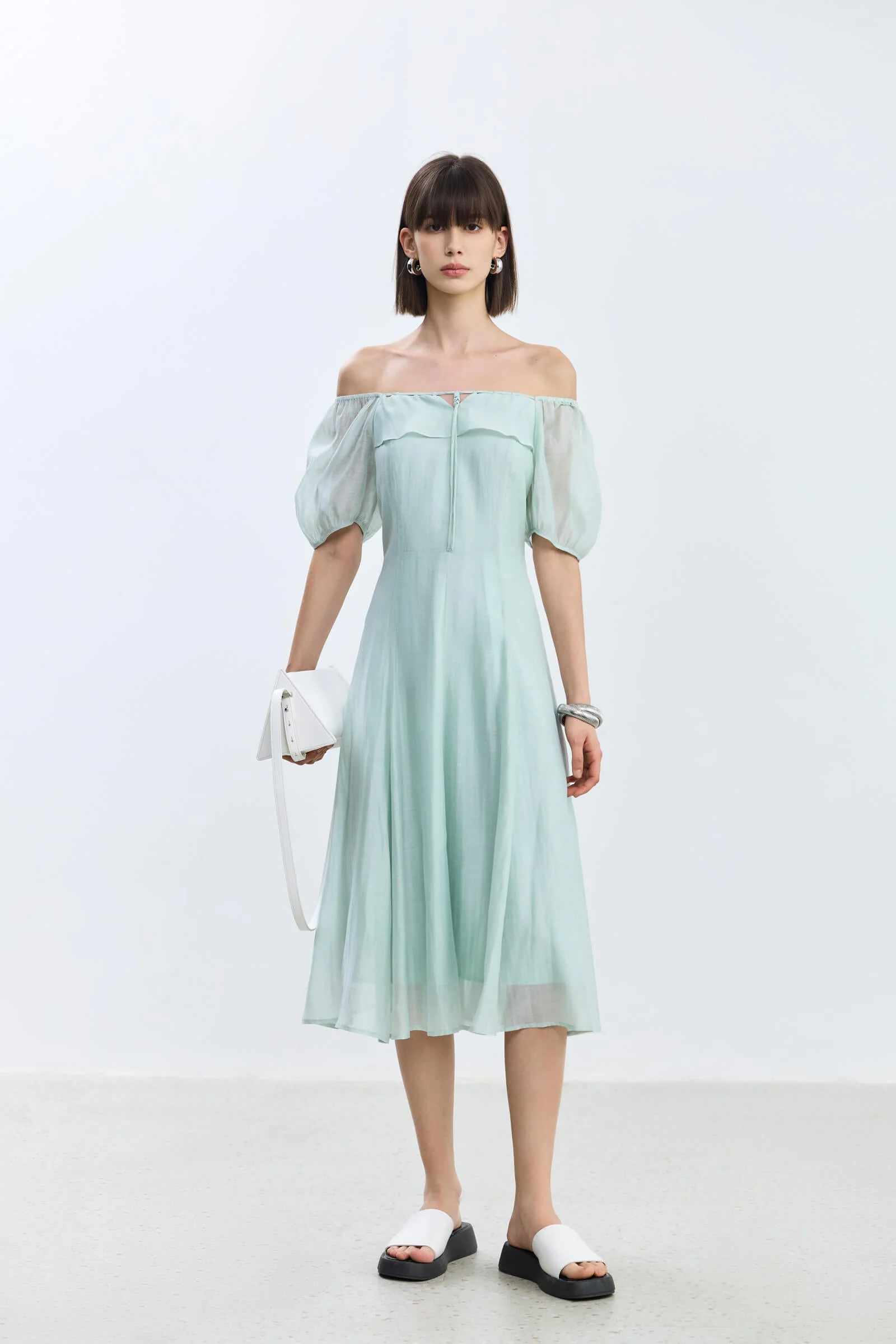LILY Puff Sleeve Square Neck Dress - Image 7