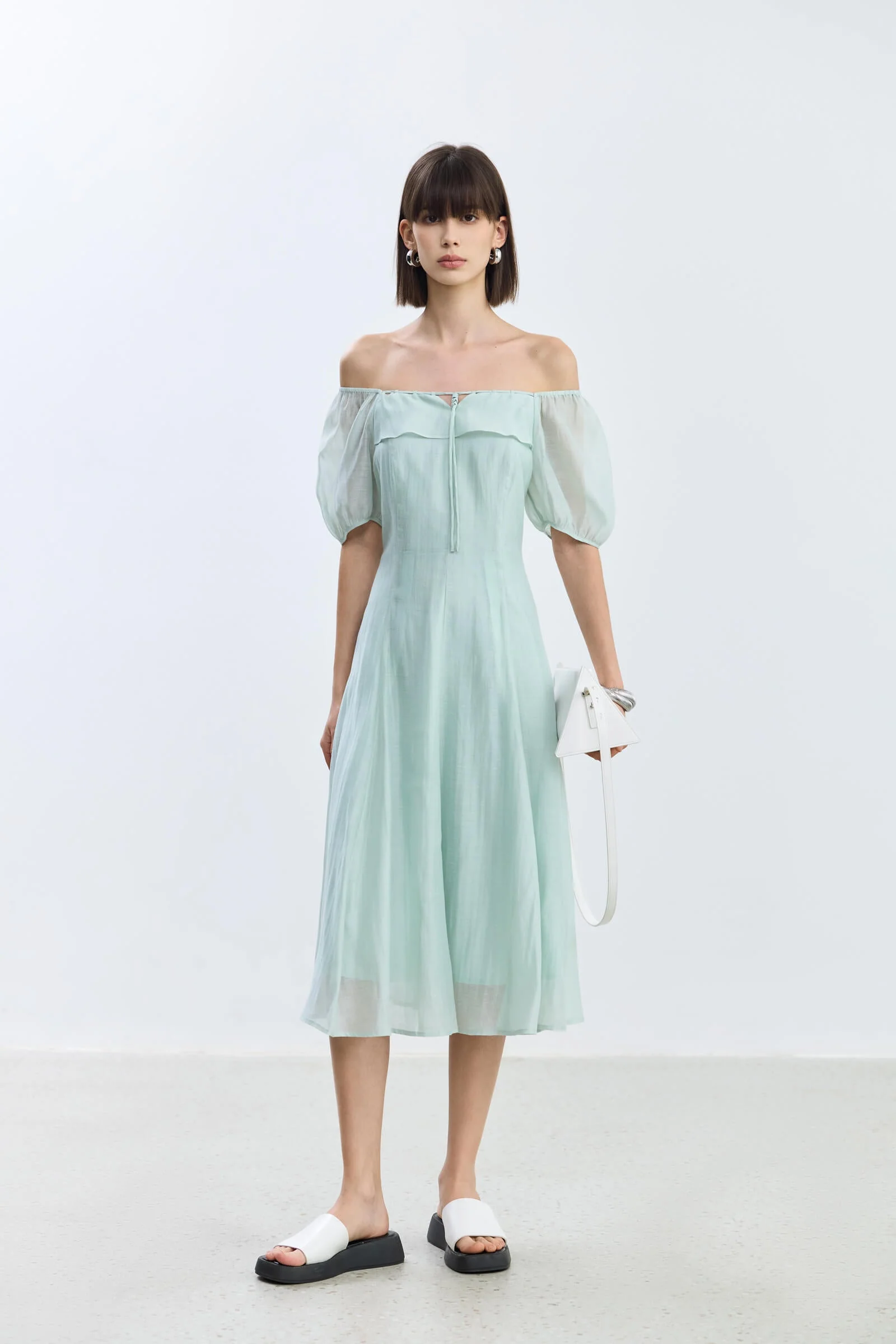 LILY Puff Sleeve Square Neck Dress - Image 8