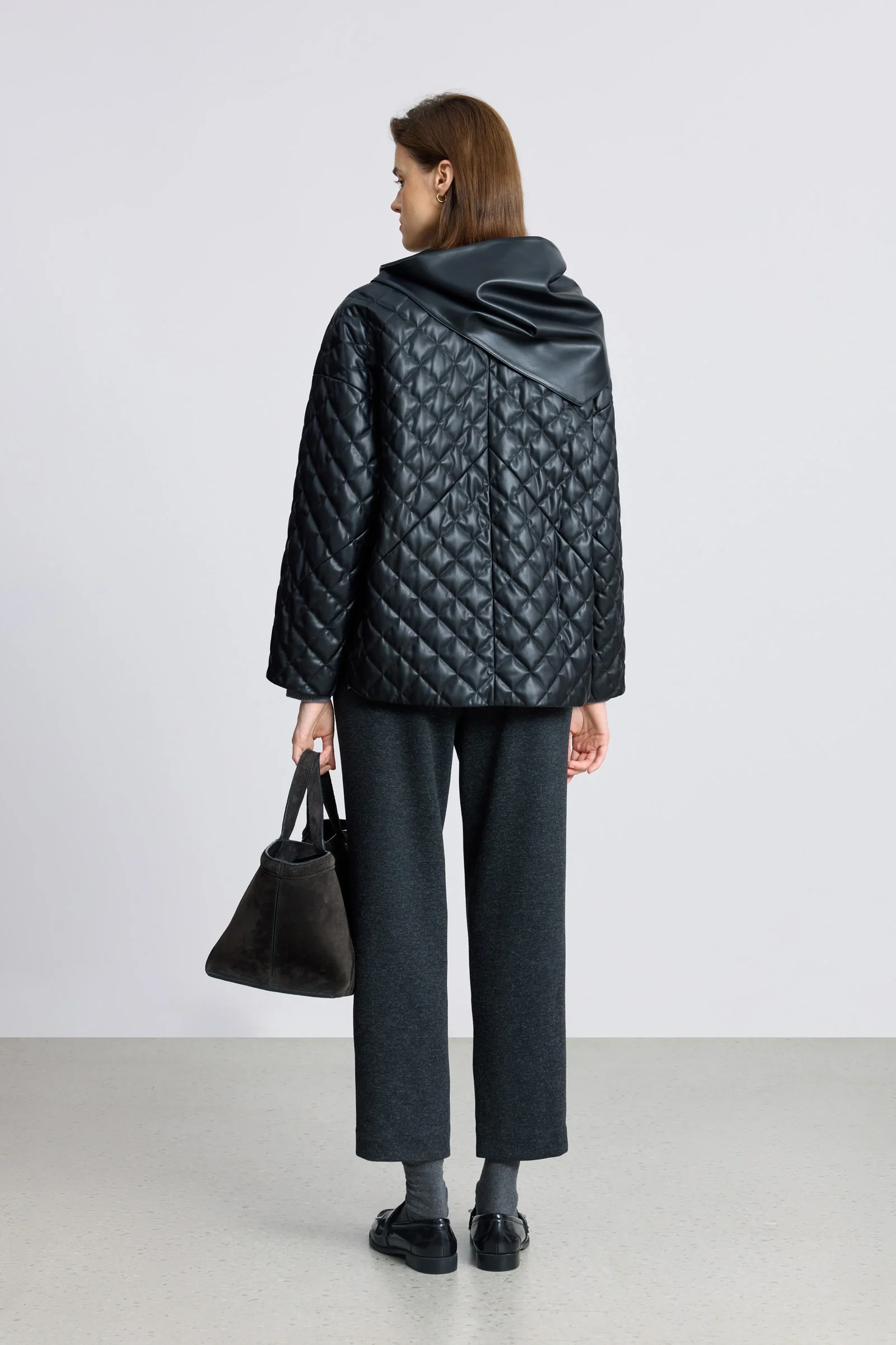 LILY Quilted Down Jacket with Scarf - Image 4