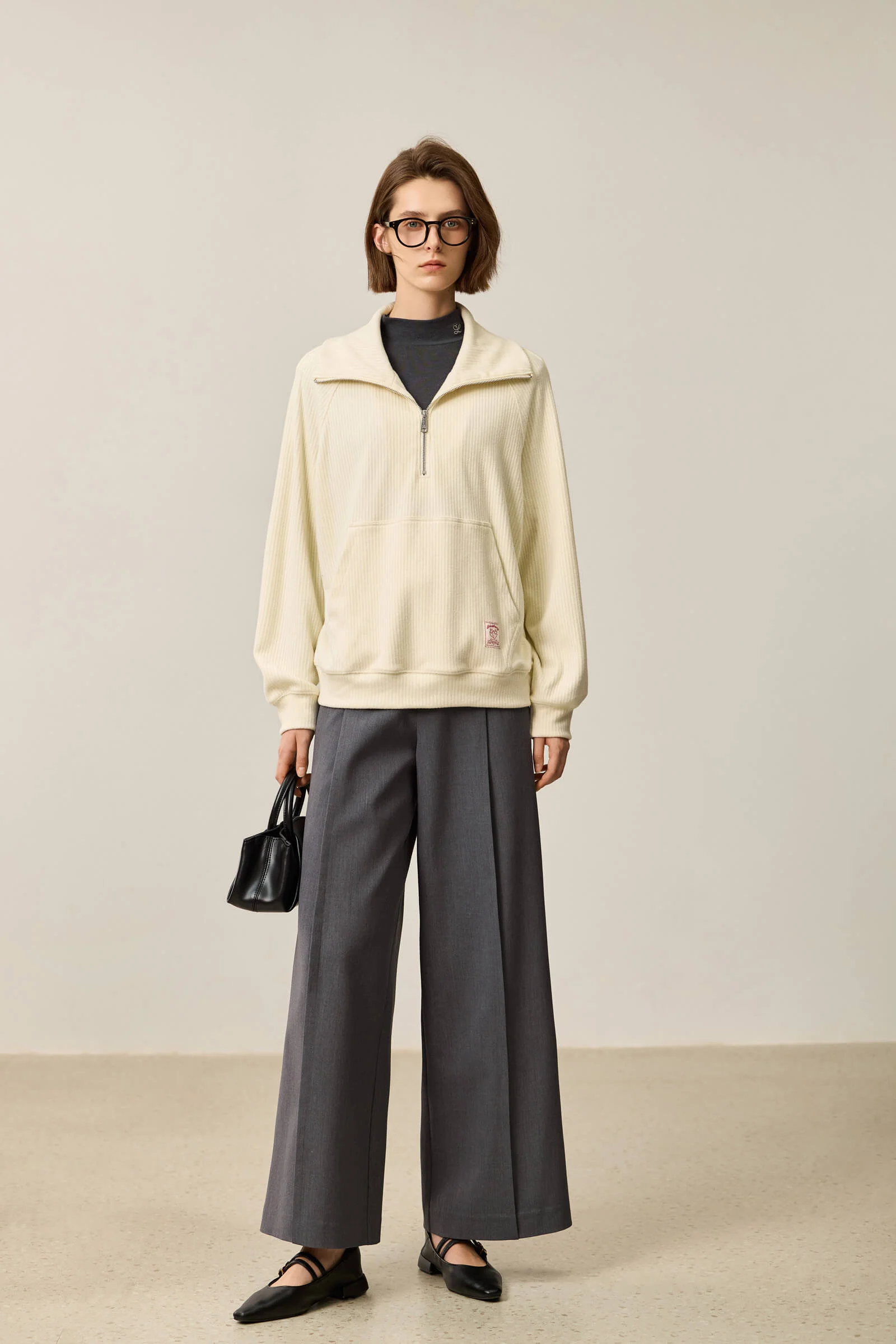 LILY Relaxed Drop-Shoulder Zip-Neck Sweatshirt - Image 13