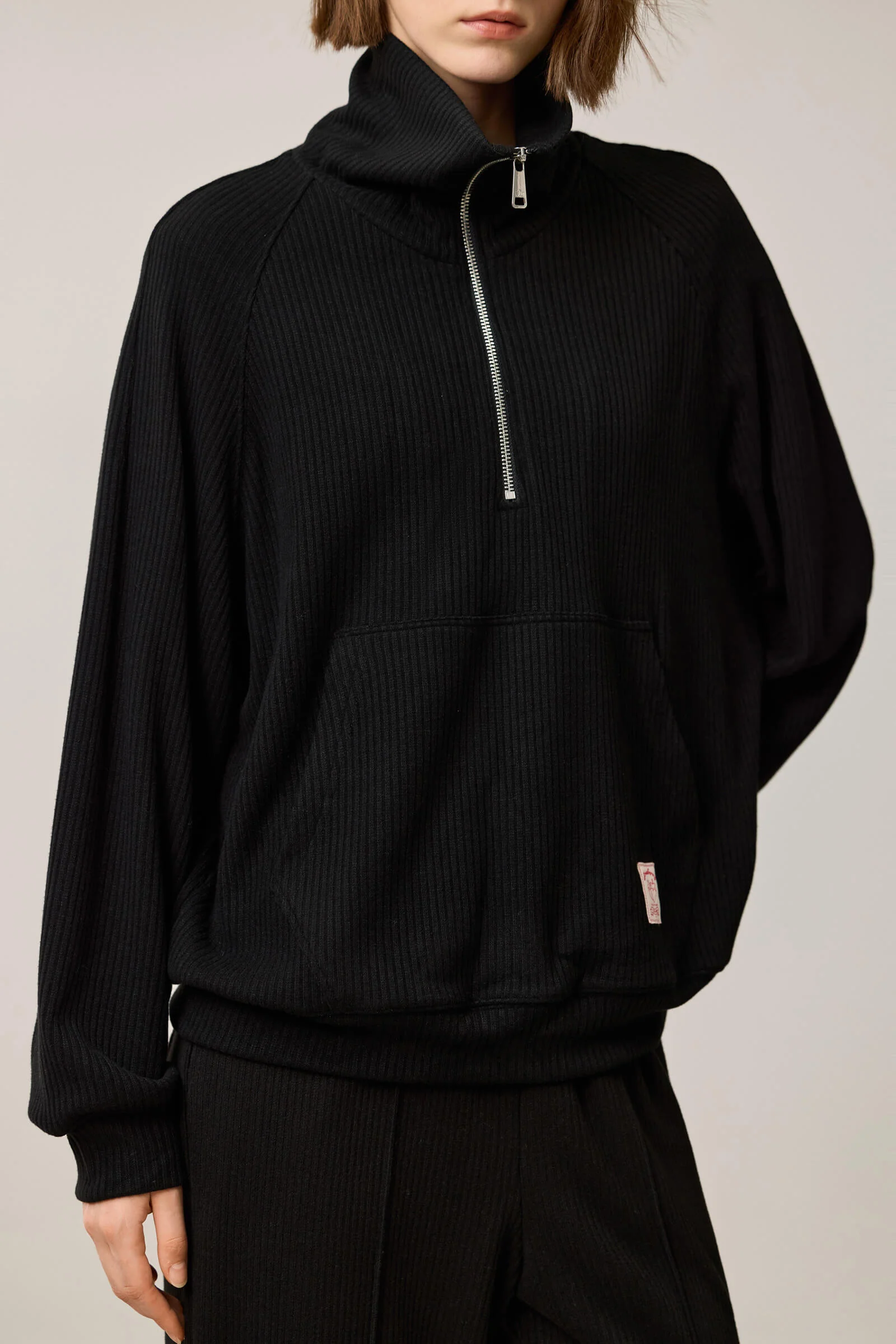 LILY Relaxed Drop-Shoulder Zip-Neck Sweatshirt - Image 6