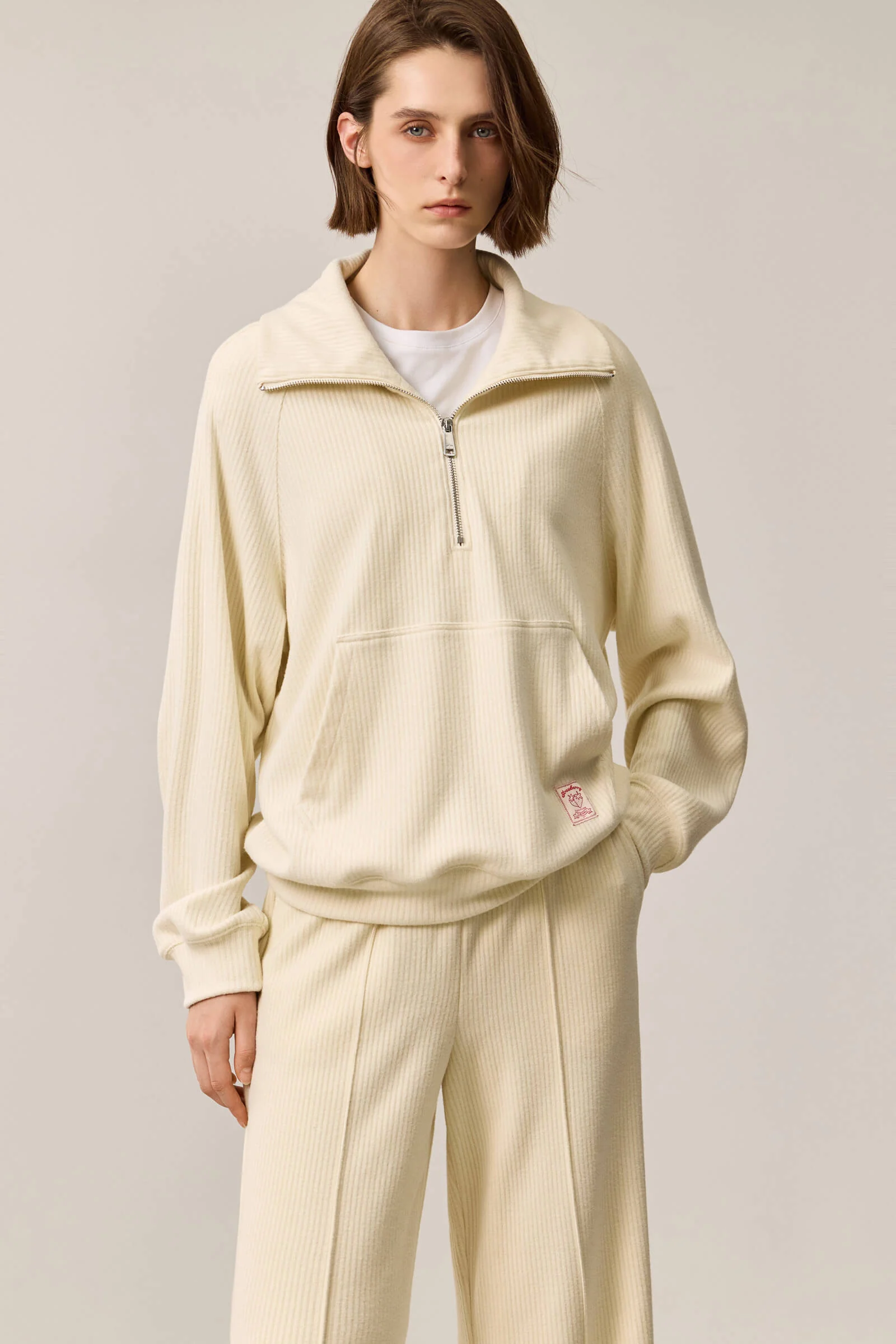 LILY Relaxed Drop-Shoulder Zip-Neck Sweatshirt - Image 8
