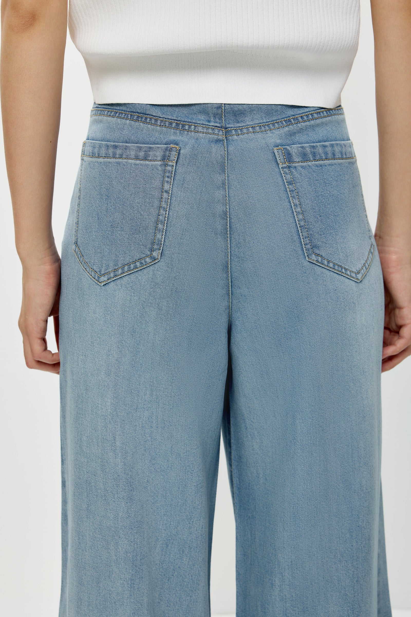LILY Relaxed Wide-Leg Denim Pants - Image 7