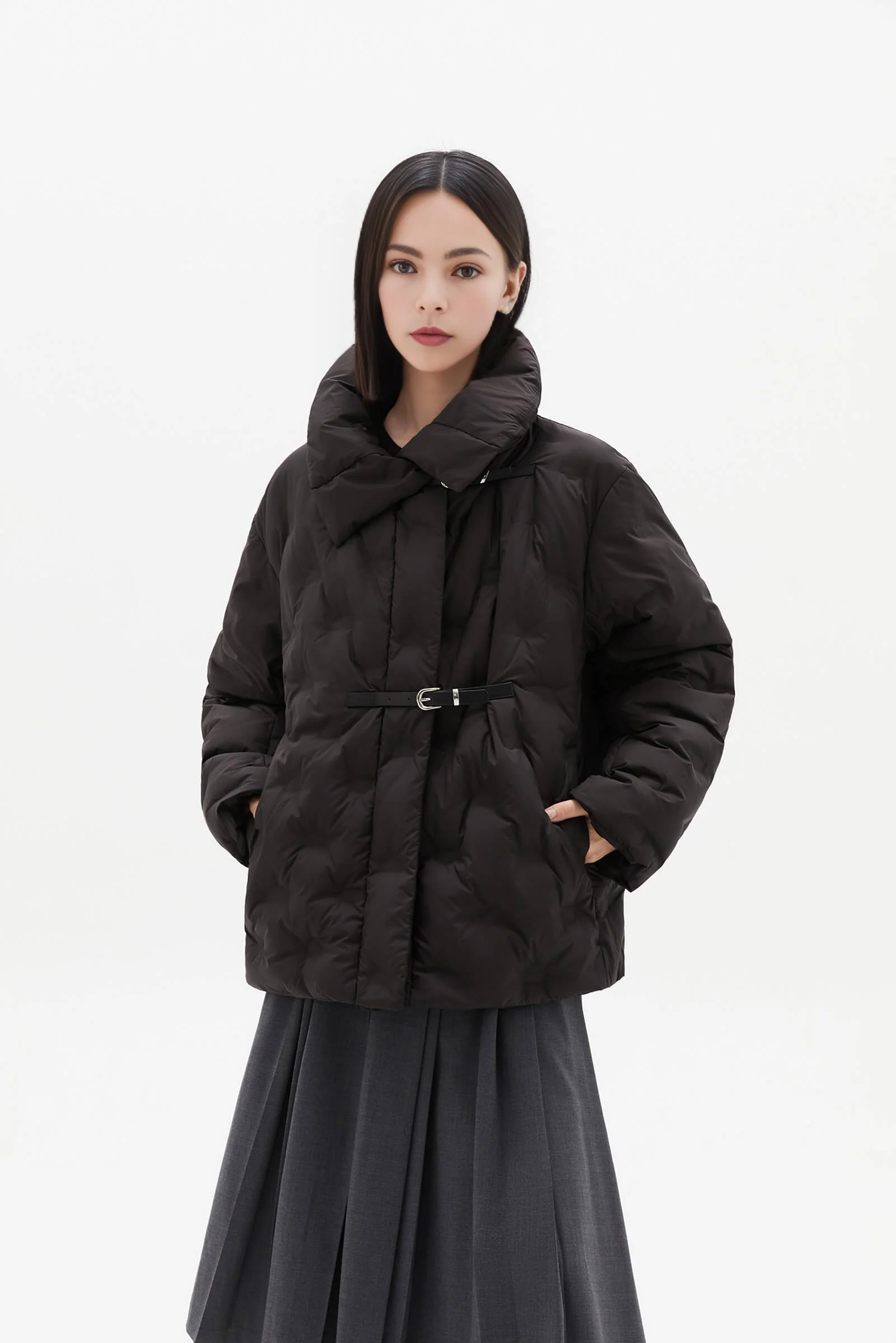 LILY Reversible Stand-collar Down Jacket - Image 8