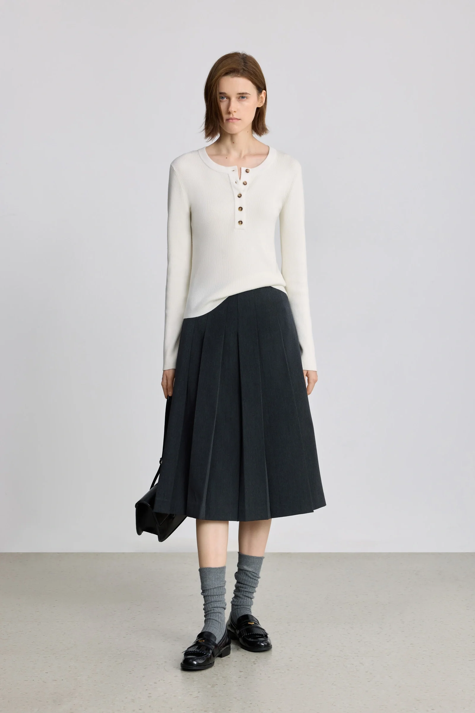 LILY Silk-Blend Half-Placket Sweater - Image 2