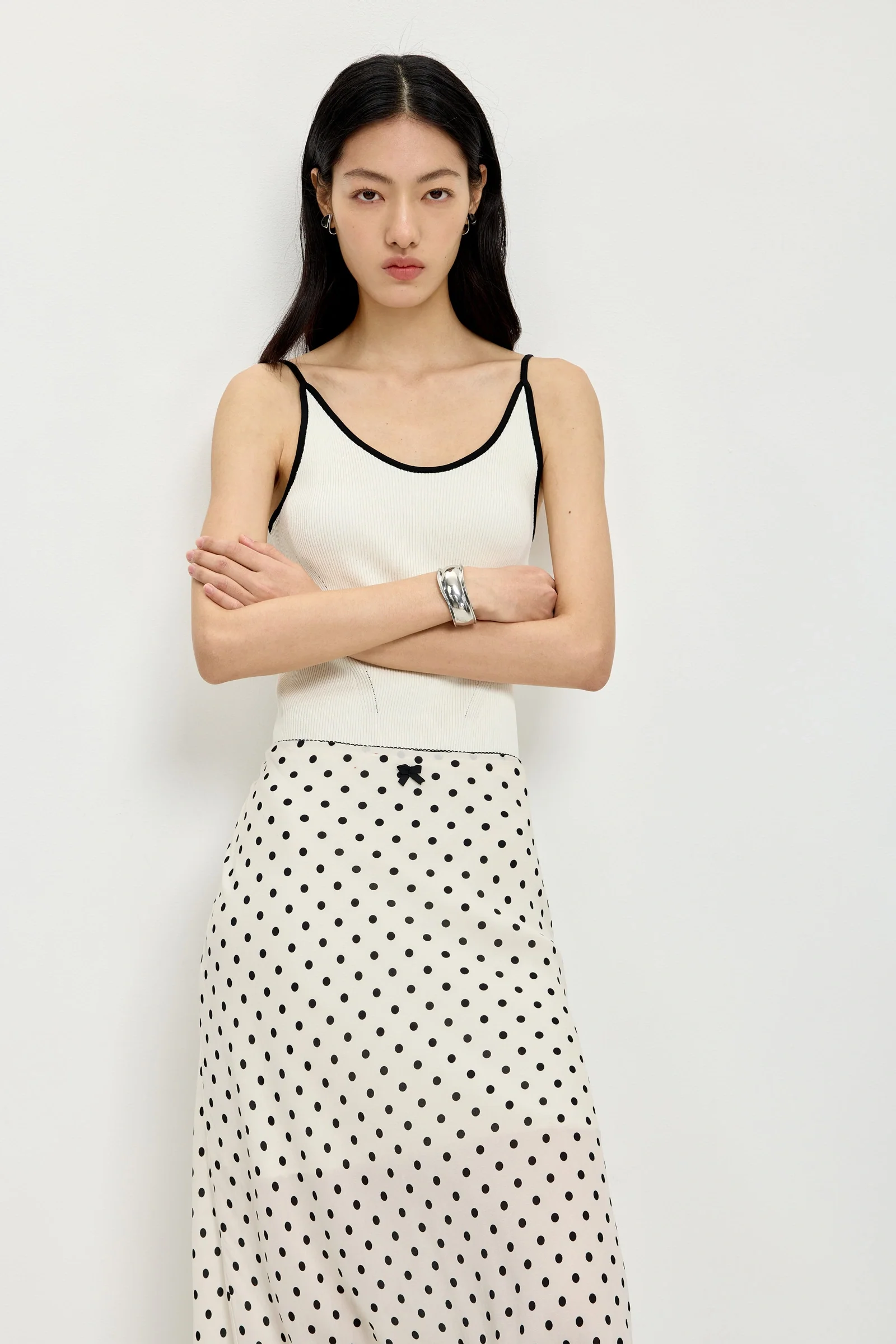 LILY Silk-Linen Colorblock U-Neck Knit Tank - Image 4