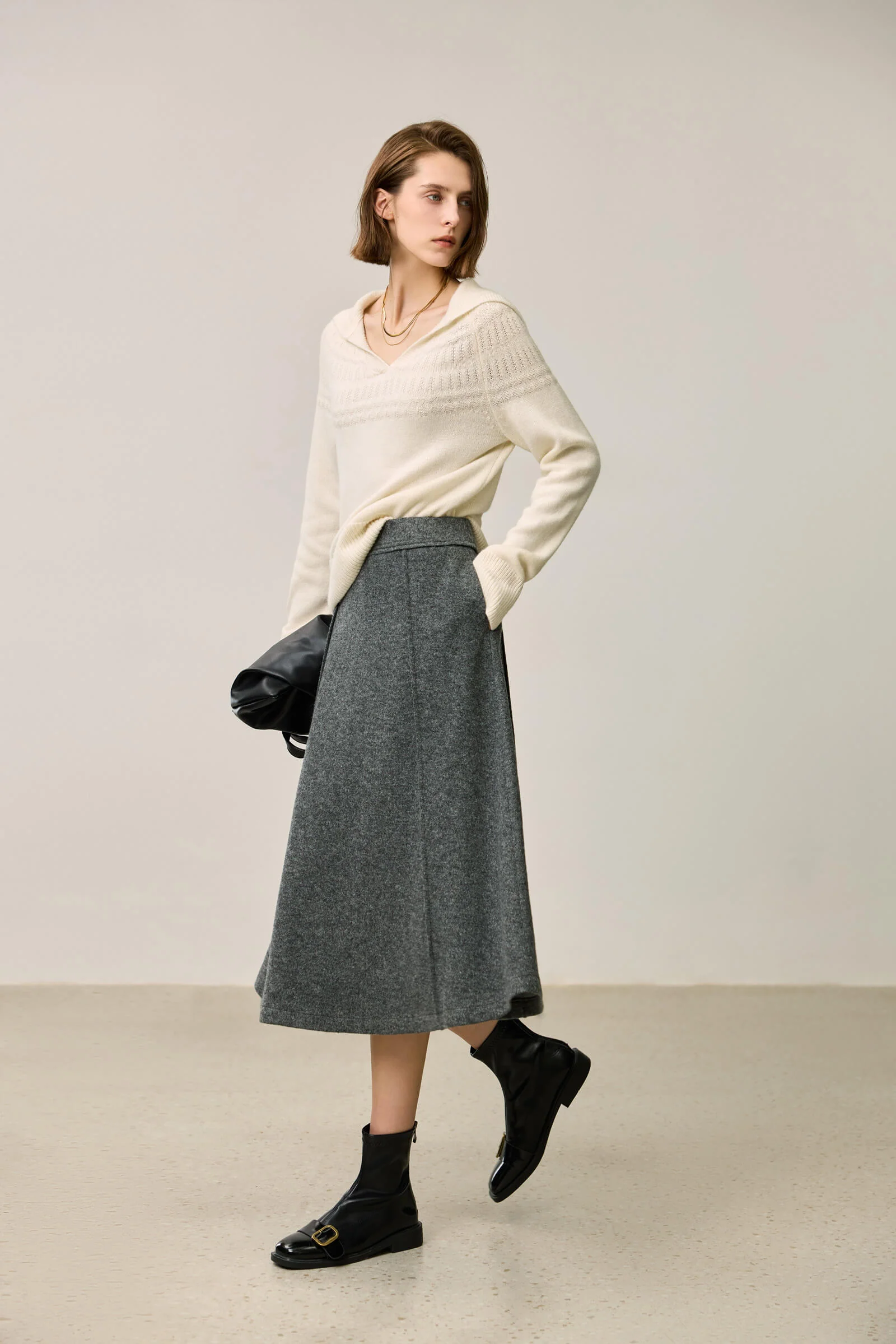 LILY Simple A-Line Knit Skirt - Image 4