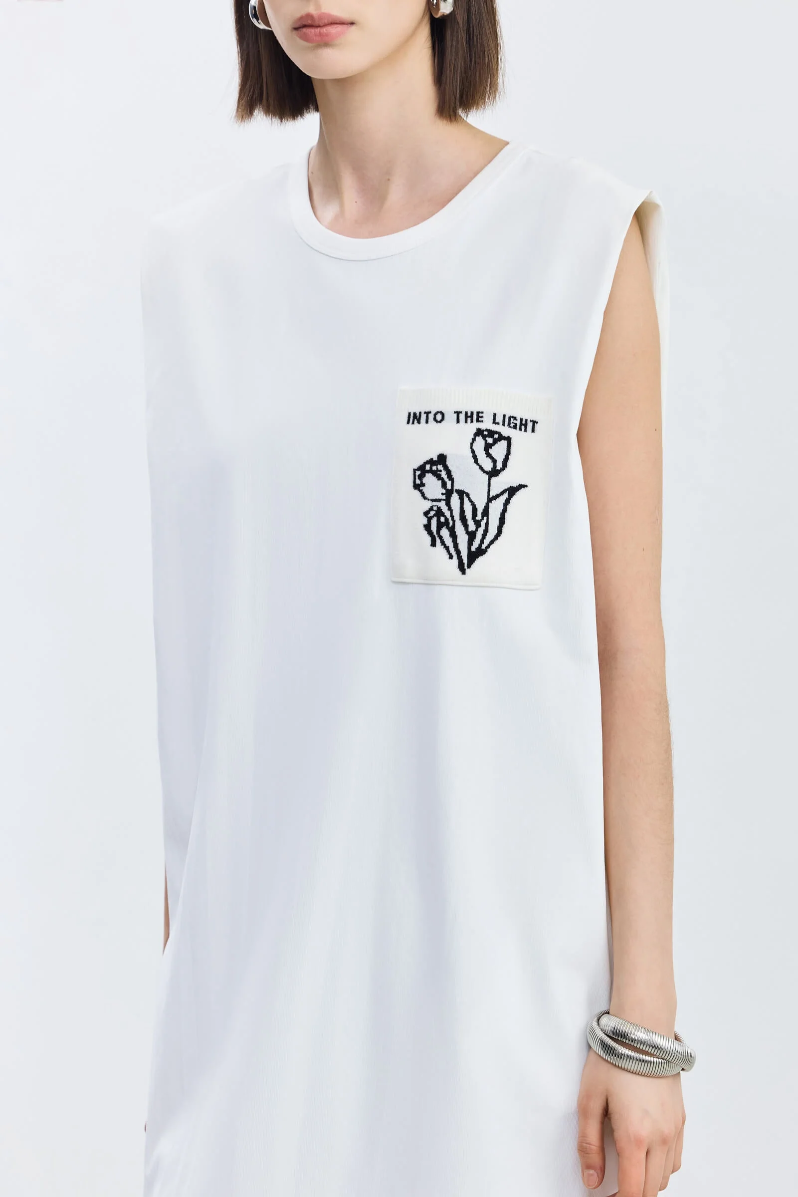 LILY Single Pocket Wide Shoulder Dress - Image 5