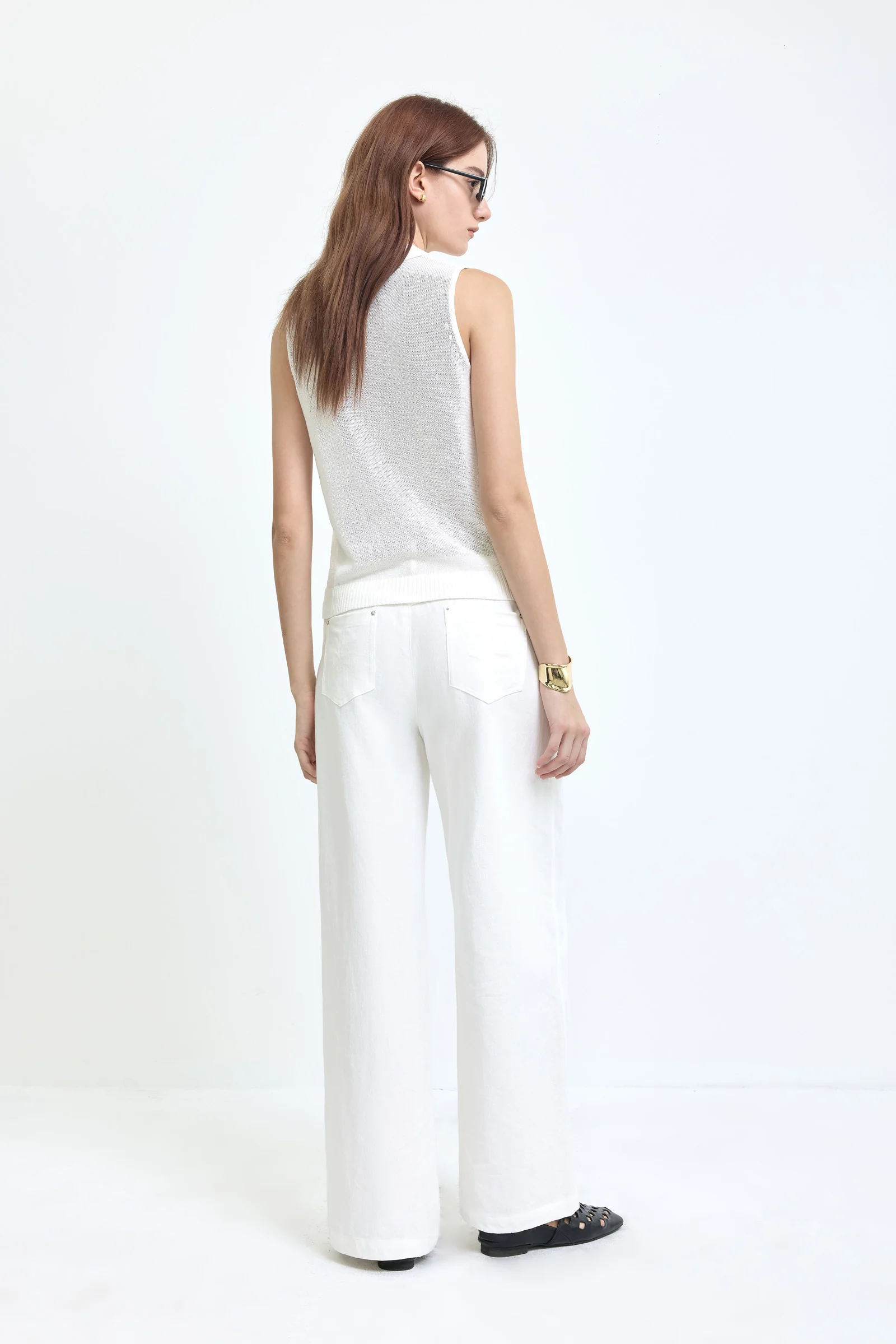 LILY Sleeveless Polo Knit Top - Image 11