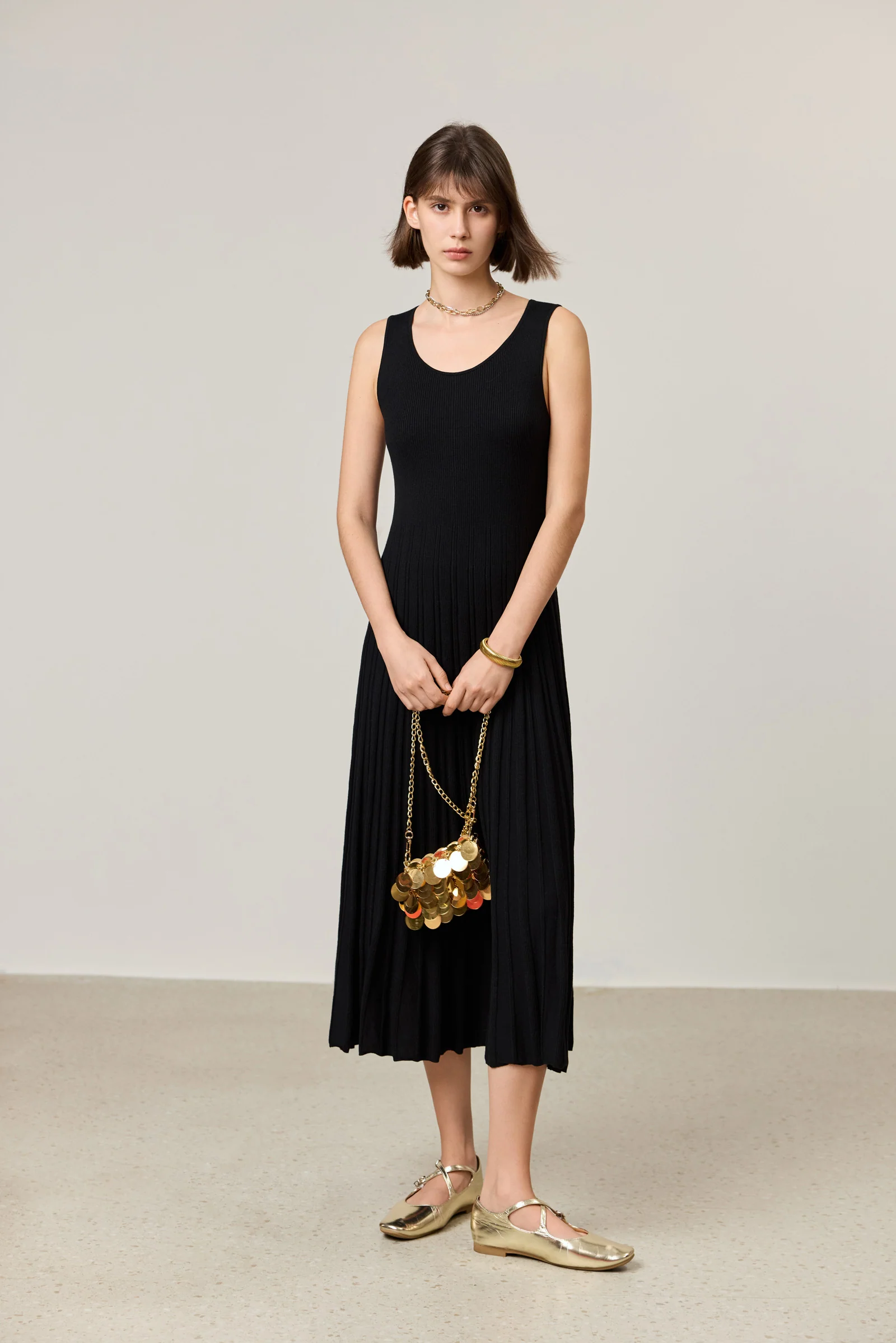 LILY Slim Fit Black Slip Dress - Image 2