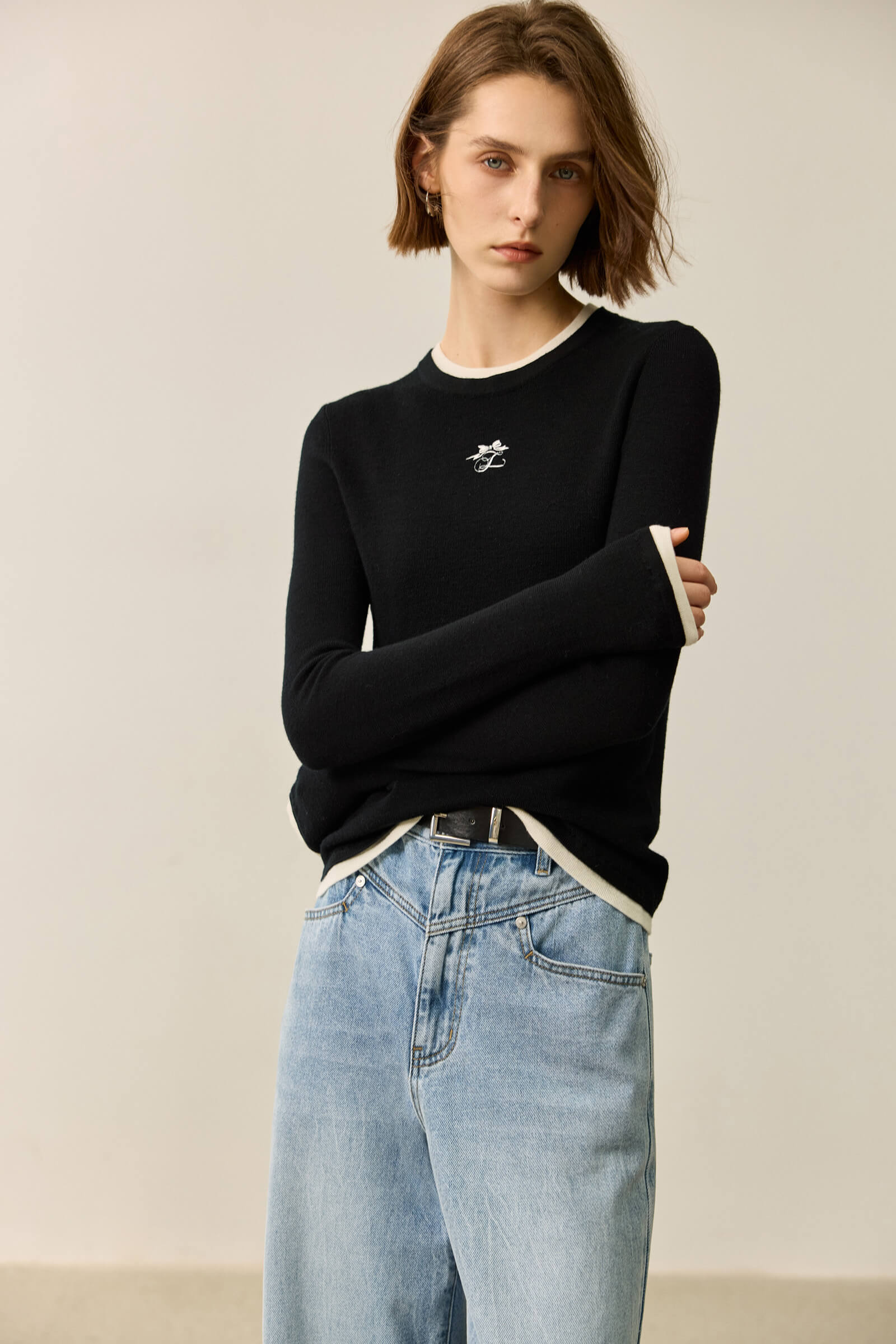 LILY Slim Fit Wool Crewneck Sweater - Image 15