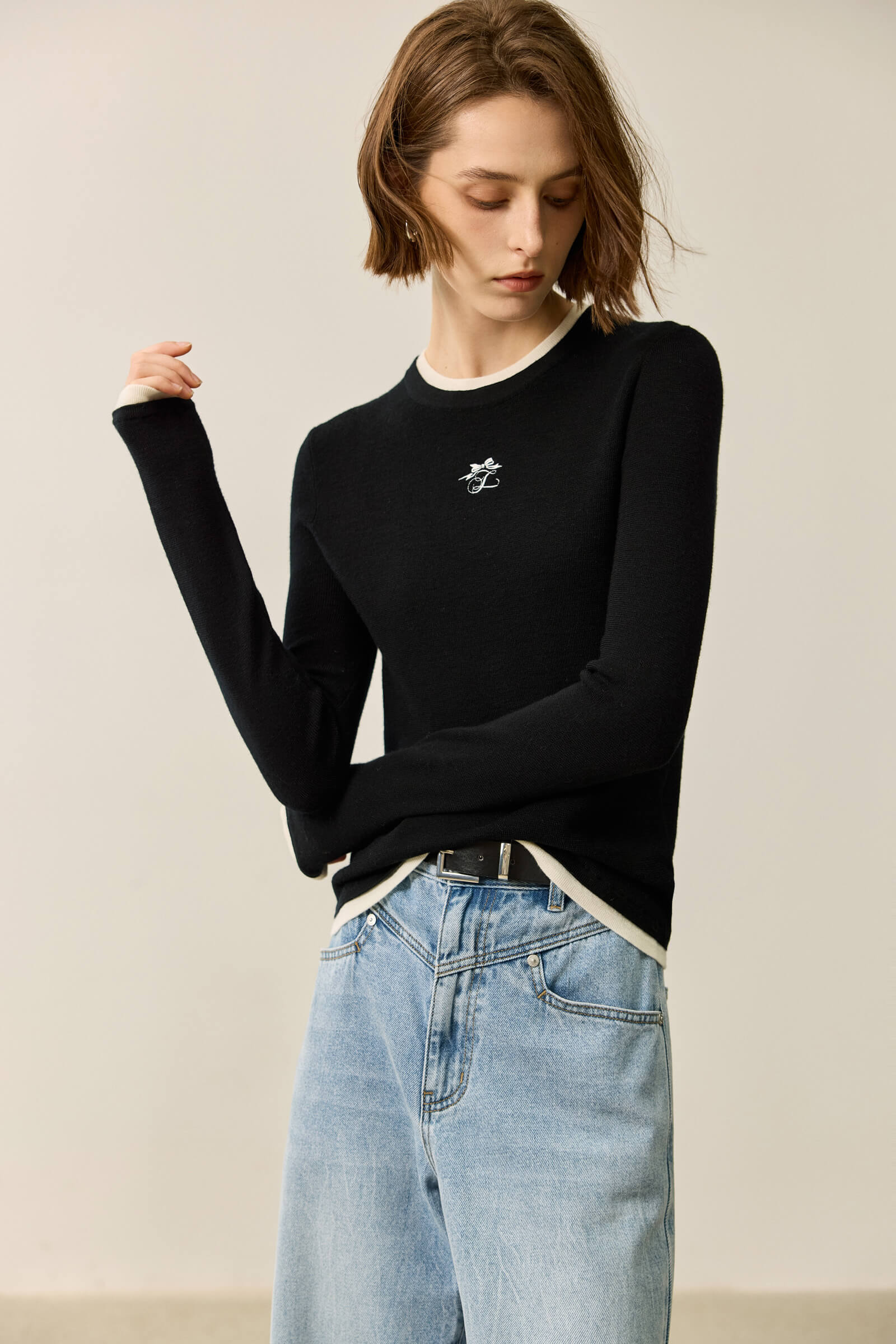 LILY Slim Fit Wool Crewneck Sweater - Image 16