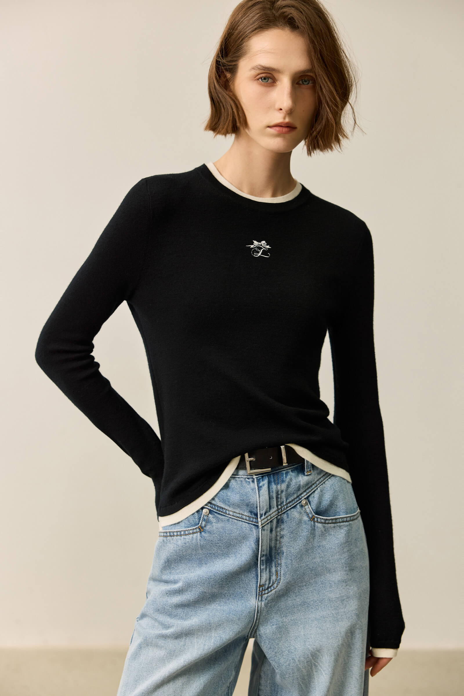 LILY Slim Fit Wool Crewneck Sweater - Image 9